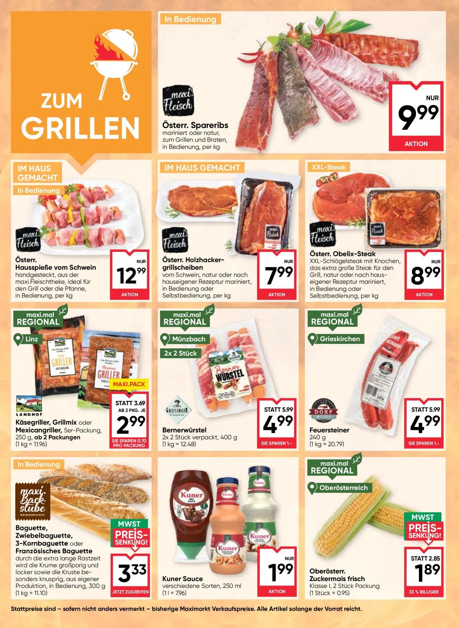Maximarkt Prospekt, Seite 6 von 24 — Bernerwürstel, Feuersteiner, Oberösterr. Zuckermais frisch Klasse 1