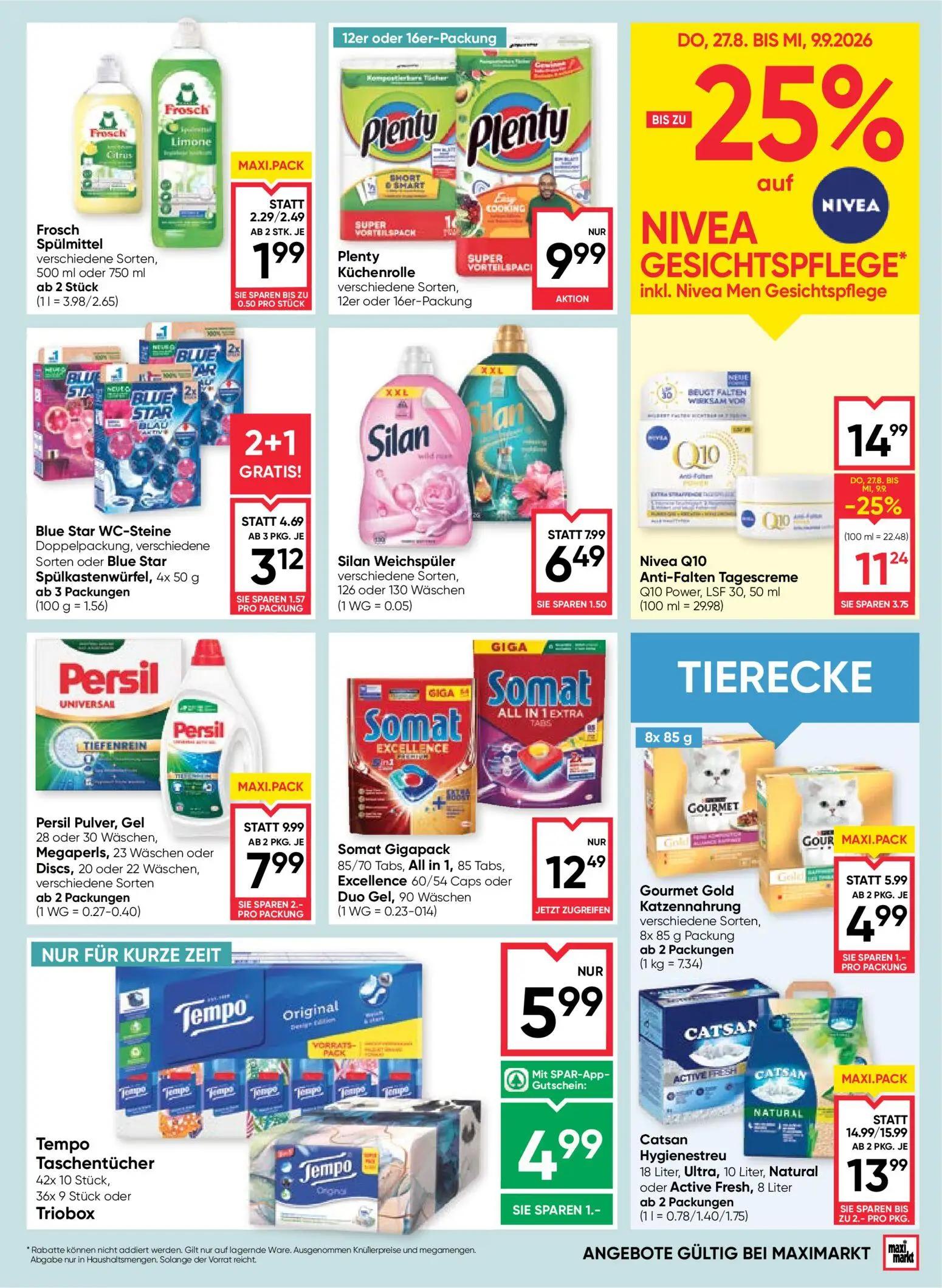 Maximarkt Prospekt, Seite 15 von 24 — Nivea Q10 Anti-Falten Tagescreme, Persil Pulver, Gel 28 oder 30 Wäschen, Megaperls, 23…