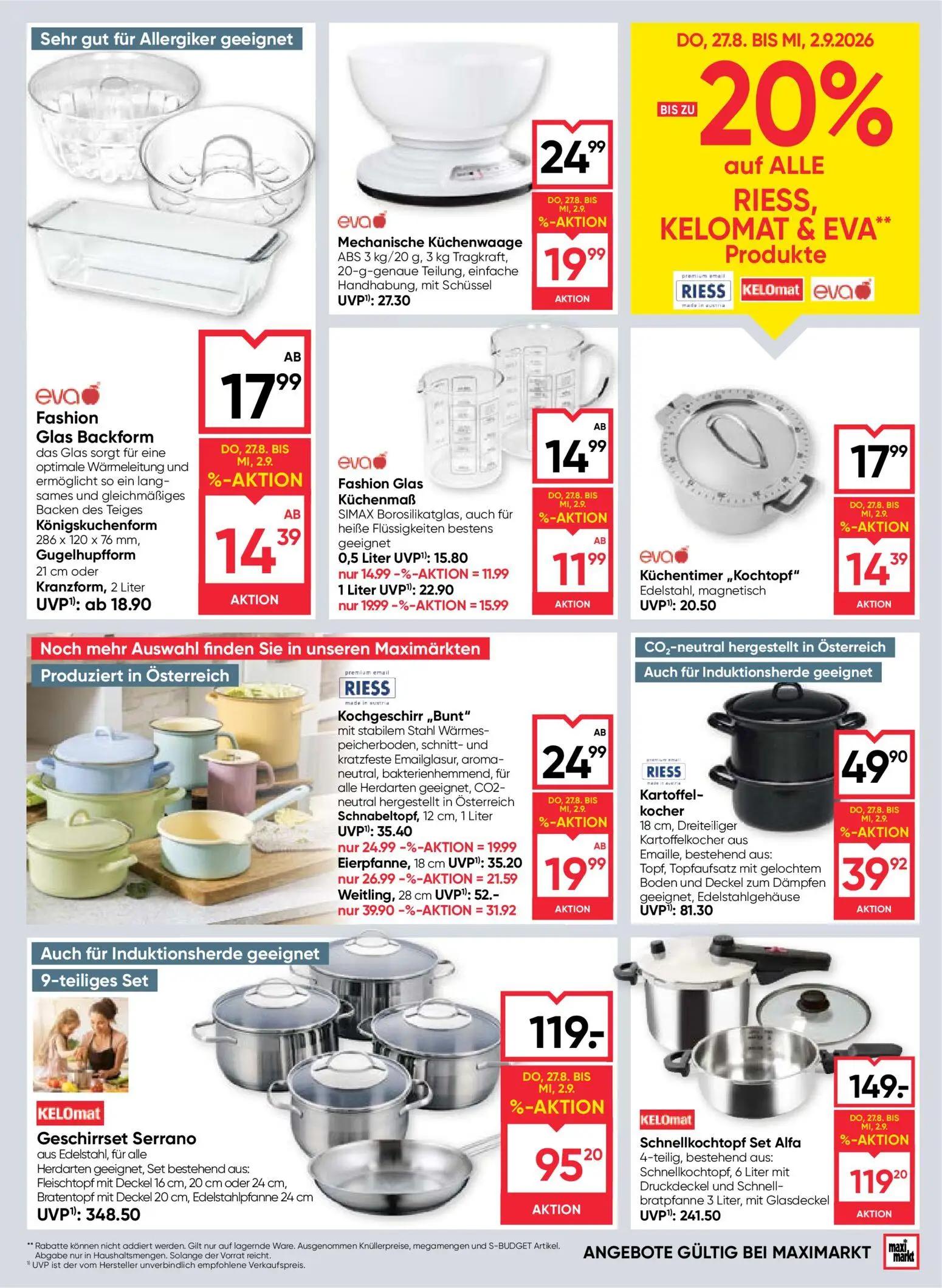 Maximarkt Prospekt, Seite 19 von 24 — Schnellkochtopf Set Alfa, Geschirrset Serrano, Kartoffelkocher