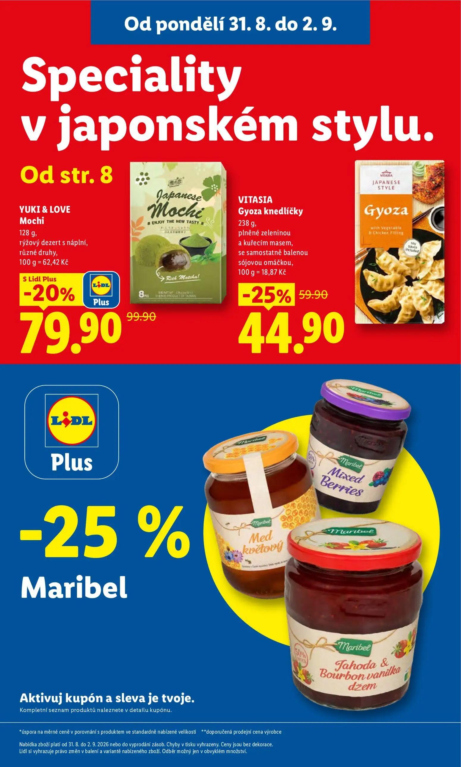 Lidl leták, strana 3 z 53 — YUKI & LOVE Mochi, VITASIA Gyoza knedlíčky
