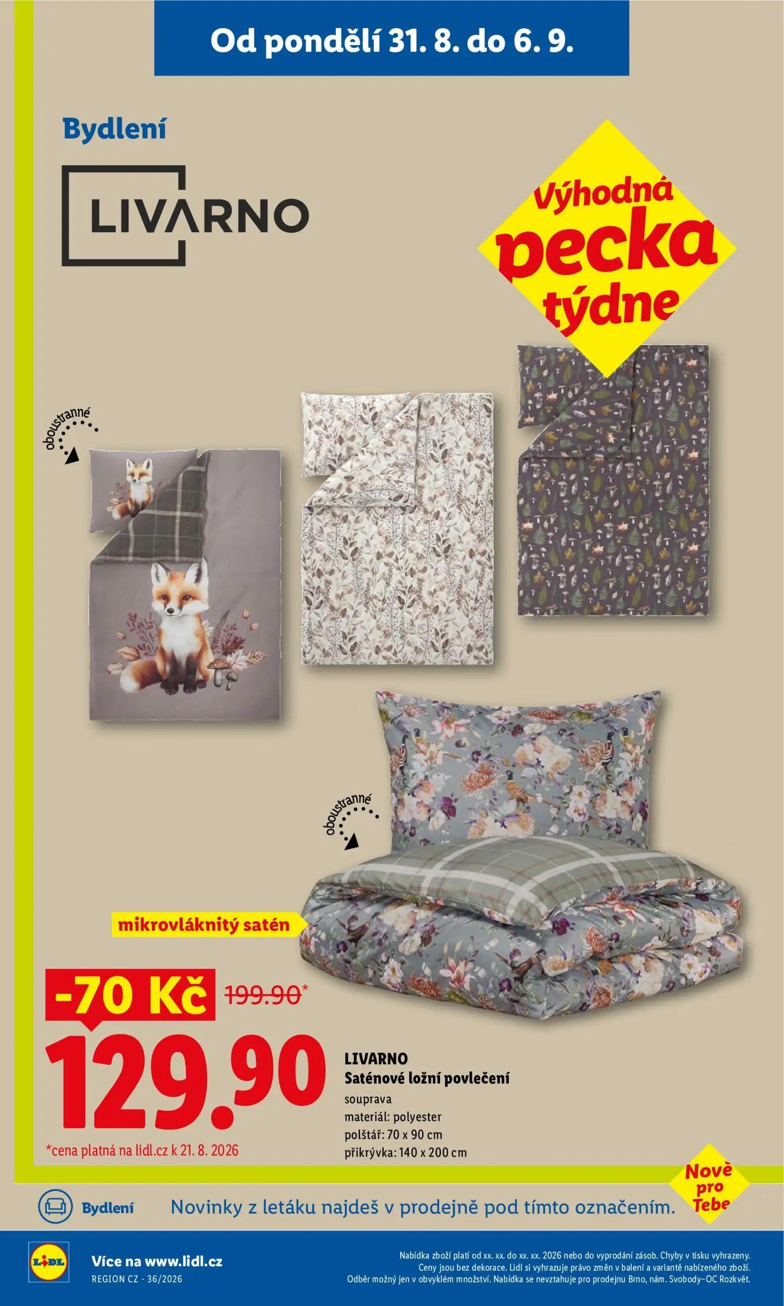 Lidl leták, strana 12 z 53 — LIVARNO Saténové ložní povlečení
