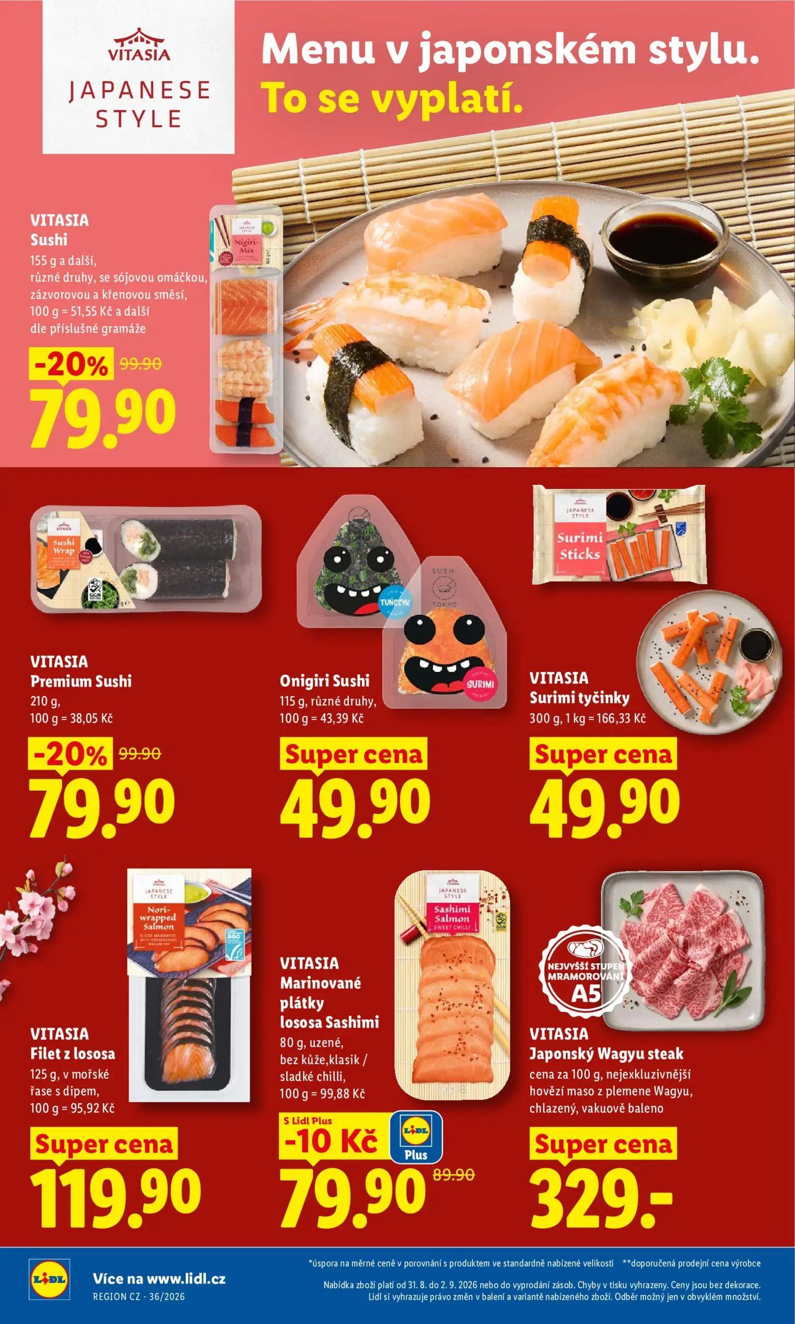 Lidl leták, strana 18 z 53 — VITASIA Sushi, VITASIA Premium Sushi, VITASIA Marinované plátky lososa Sashimi