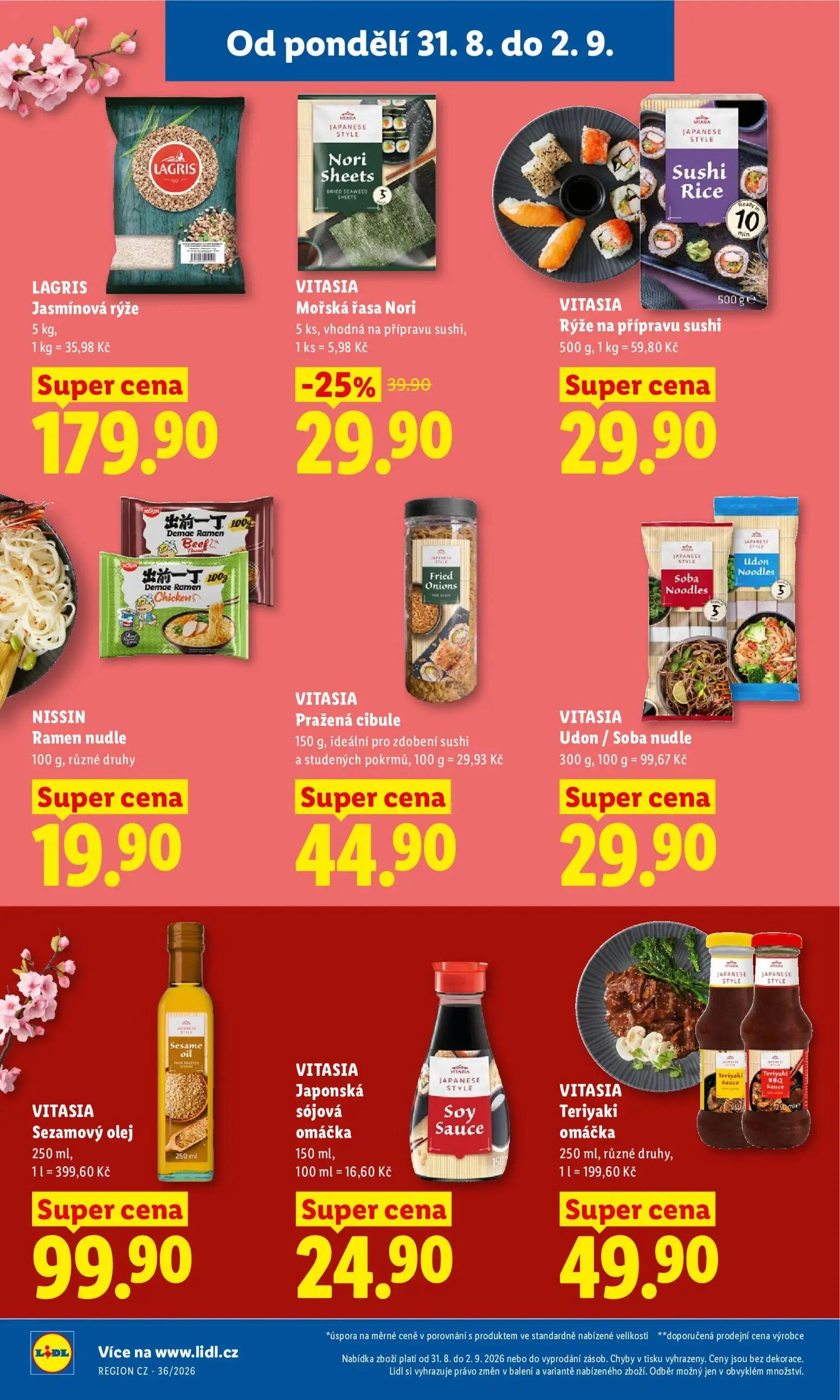 Lidl leták, strana 20 z 53 — VITASIA Mořská řasa Nori, LAGRIS Jasmínová rýže, VITASIA Rýže na přípravu sushi