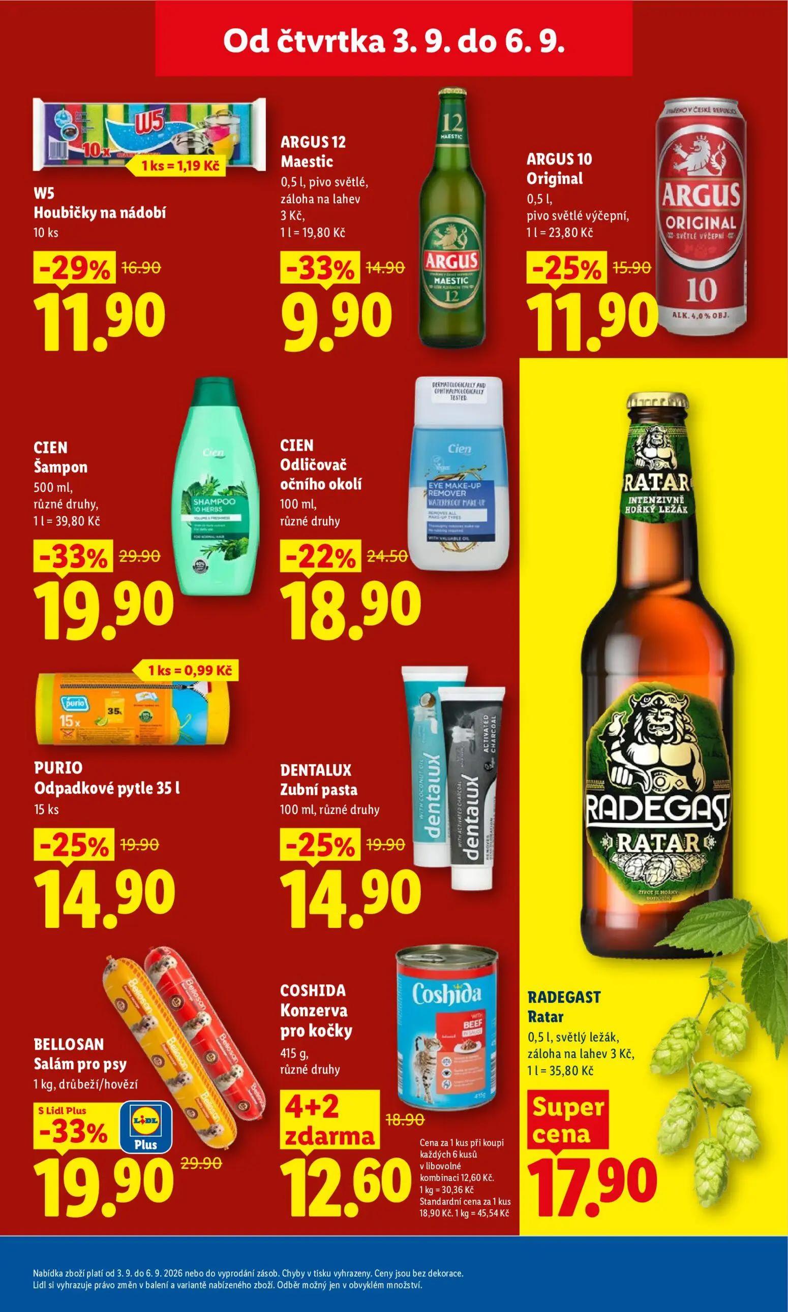 Lidl leták, strana 25 z 50 — CIEN Šampon, BELLOSAN Salám pro psy, COSHIDA Konzerva pro kočky