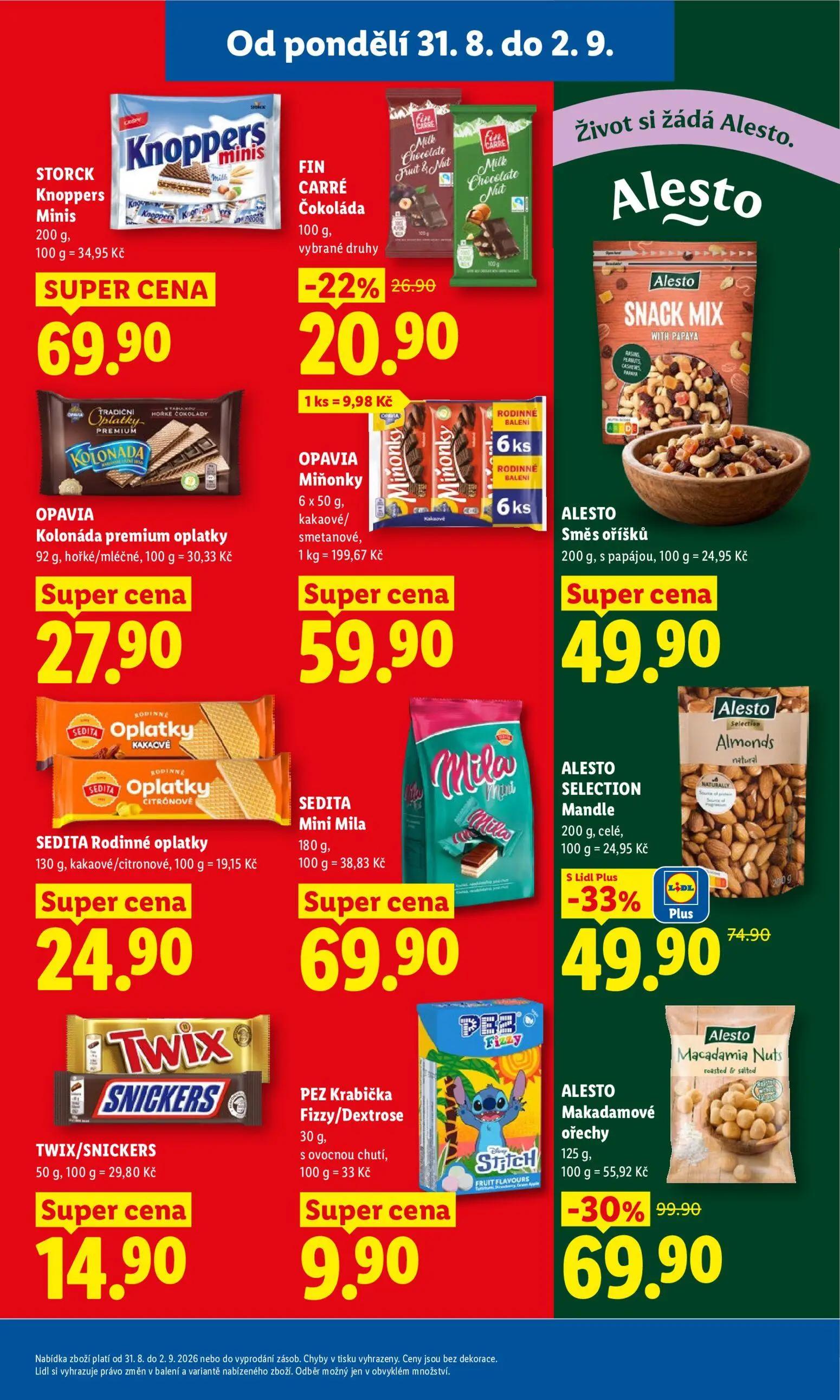 Lidl leták, strana 27 z 53 — ALESTO Makadamové ořechy, ALESTO SELECTION Mandle, FIN CARRÉ Čokoláda