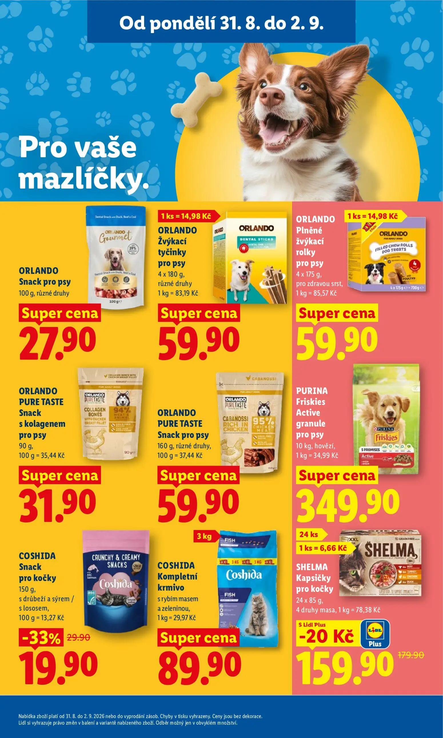 Lidl leták, strana 31 z 53 — SHELMA Kapsičky pro kočky, COSHIDA Snack pro kočky, ORLANDO Snack pro psy