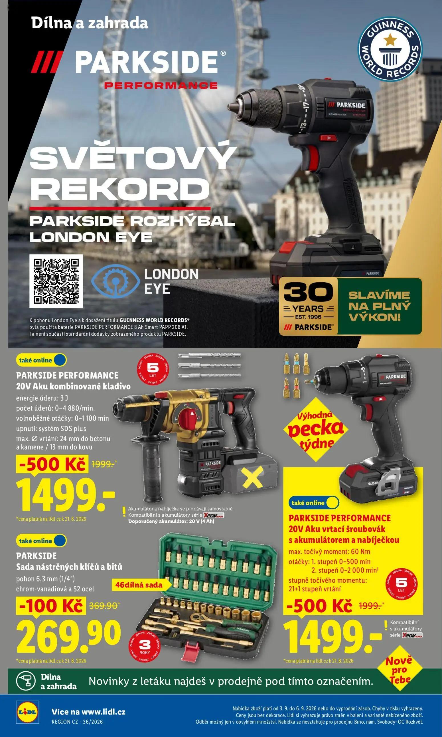 Lidl leták, strana 32 z 50 — PARKSIDE PERFORMANCE 20V Aku kombinované kladivo, PARKSIDE PERFORMANCE 20V Aku vrtací šroubovák…