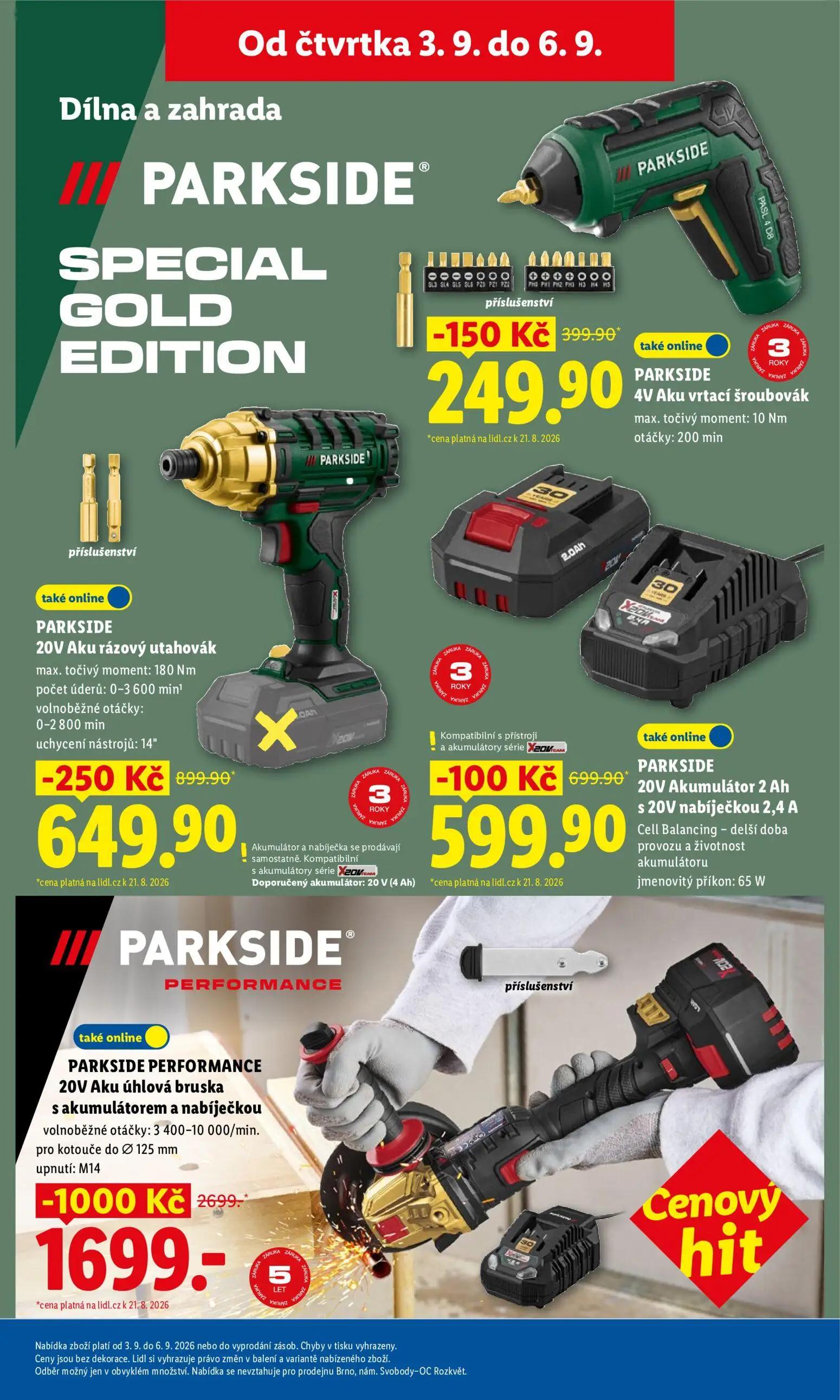 Lidl leták, strana 33 z 50 — PARKSIDE PERFORMANCE 20V Aku úhlová bruska s akumulátorem a nabíječkou, PARKSIDE 20V Aku rázový…