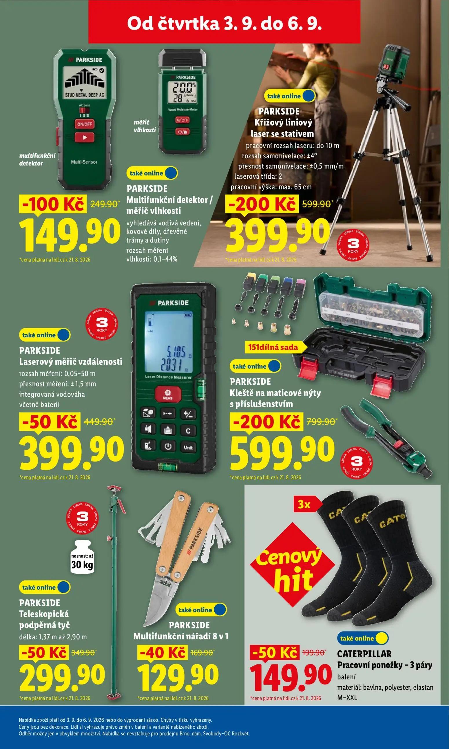 Lidl leták, strana 35 z 50 — PARKSIDE Křížový liniový laser se stativem, PARKSIDE Kleště na maticové nýty s příslušenstvím, …