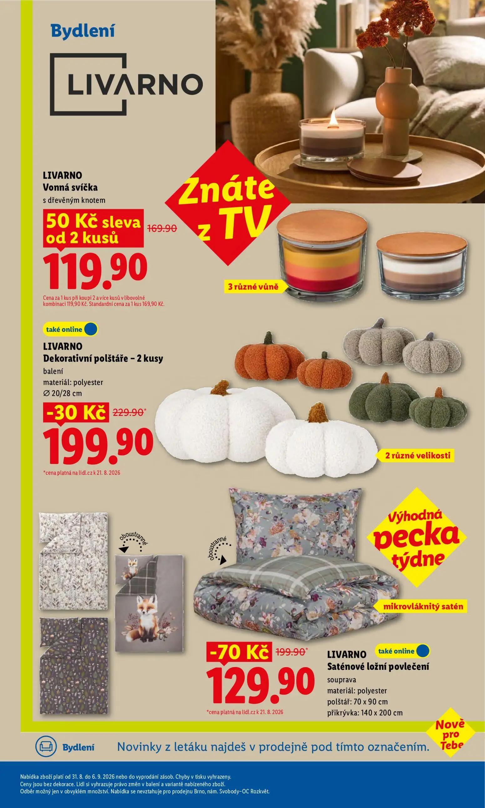 Lidl leták, strana 37 z 53 — LIVARNO Saténové ložní povlečení souprava materiál: polyester polštář:, LIVARNO Vonná svíčka s …