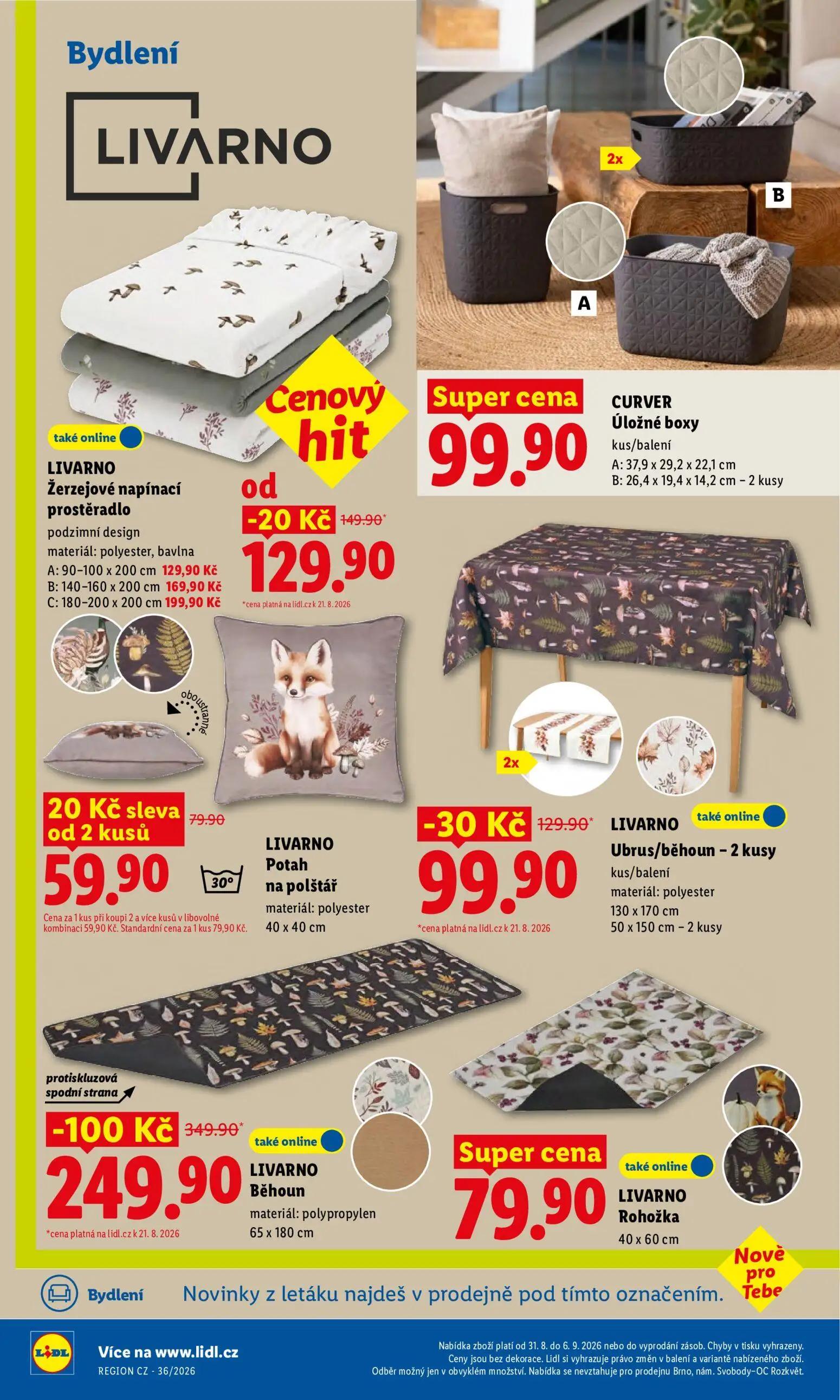 Lidl leták, strana 38 z 53 — LIVARNO Běhoun, LIVARNO Ubrus/běhoun, LIVARNO Žerzejové napínací prostěradlo