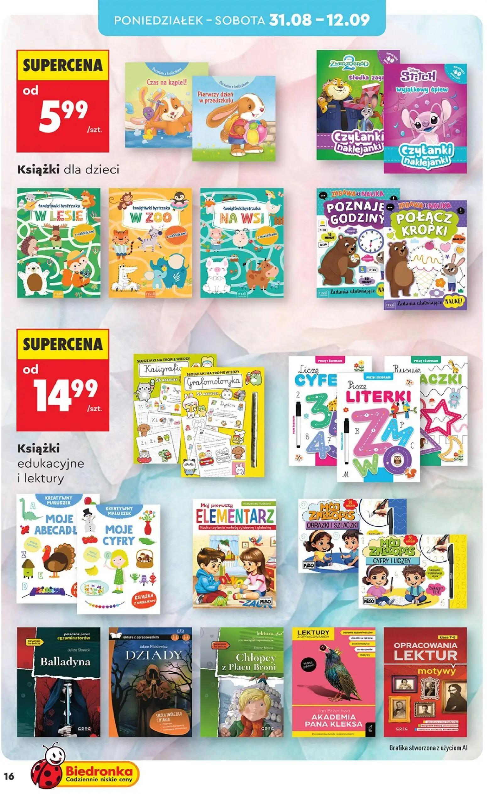 Biedronka gazetka, strona 16 z 44 — Książki dla dzieci, Książki edukacyjne i lektury