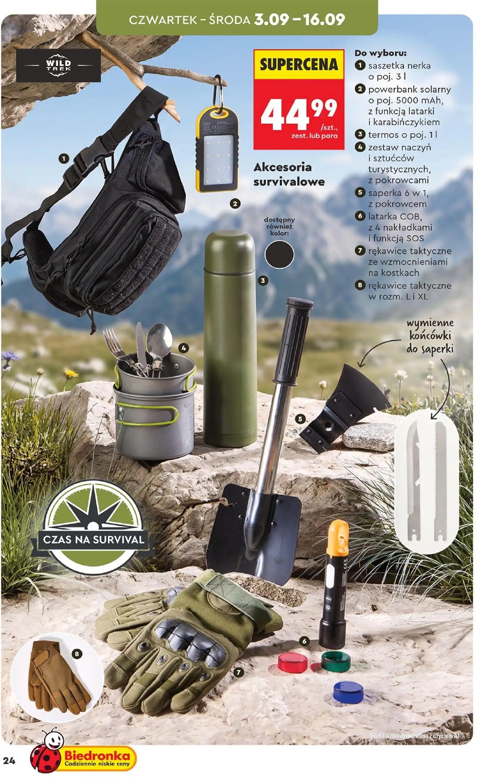 Biedronka gazetka, strona 24 z 44 — saszetka nerka, powerbank solarny, termos