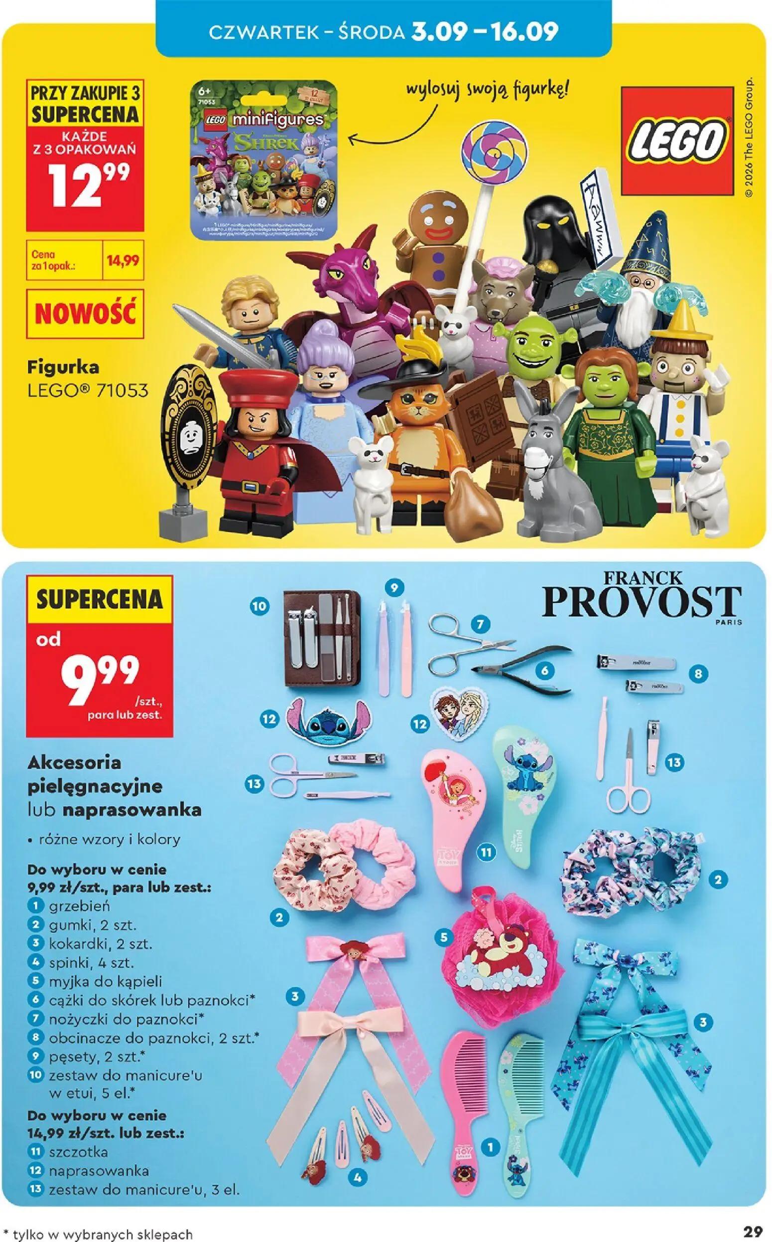 Biedronka gazetka, strona 29 z 44 — Figurka LEGO® 71053, grzebień, gumki
