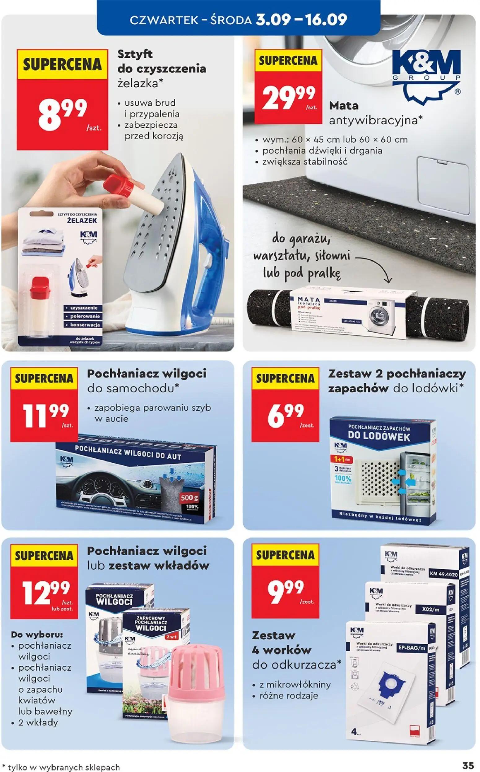 Biedronka gazetka, strona 35 z 44 — Sztyft do czyszczenia żelazka*, Mata antywibracyjna*, Pochłaniacz wilgoci do samochodu*