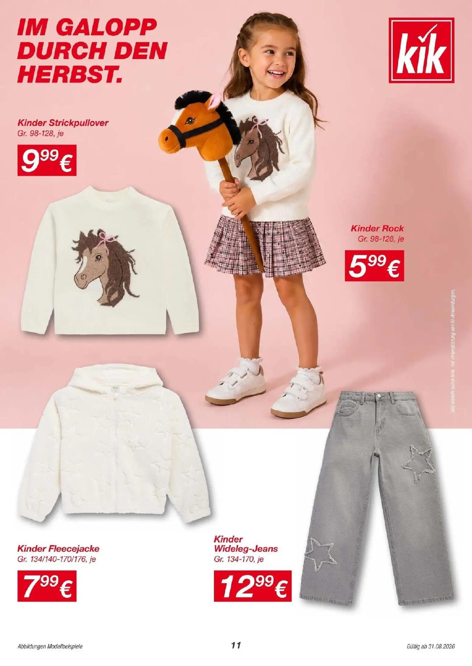Hofer Prospekt, Seite 11 von 15 — Kinder Strickpullover, Kinder Rock, Kinder Fleecejacke