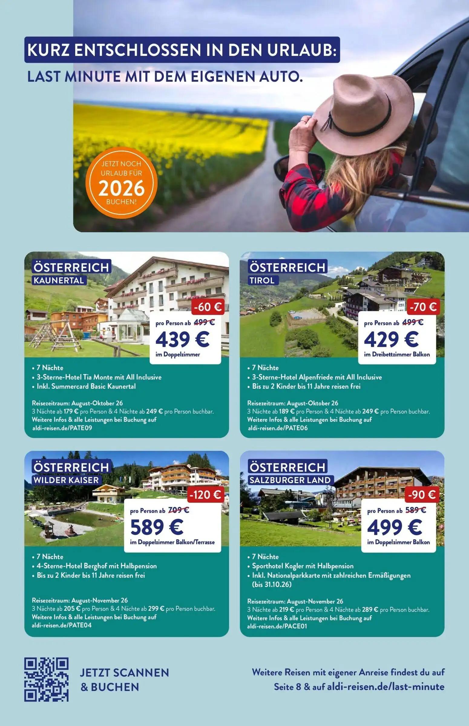 Aldi Nord Prospekt, Seite 7 von 32 — 4-Sterne-Hotel Berghof mit Halbpension Bis zu 2 Kinder bis 11 Jahre reisen frei, 3-Ster…