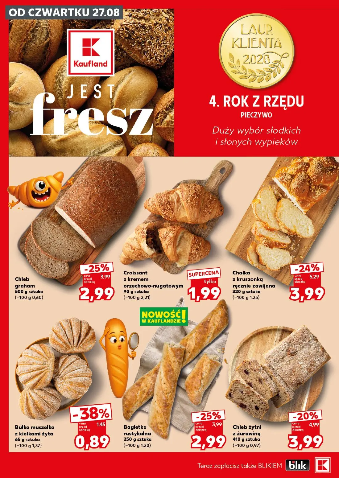 Kaufland gazetka, strona 16 z 26 — Chałka z kruszonką ręcznie zawijana, Chleb graham, Bagietka rustykalna