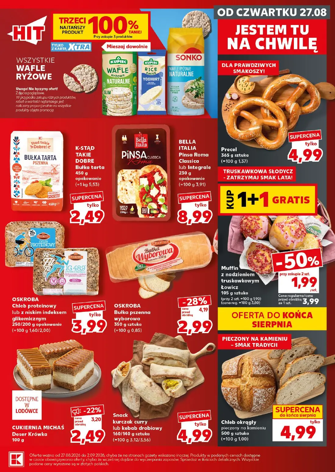 Kaufland gazetka, strona 17 z 26 — Muffin z nadzieniem truskawkowym Łowicz, OSKROBA Bułka pszenna wyborowa, Precel