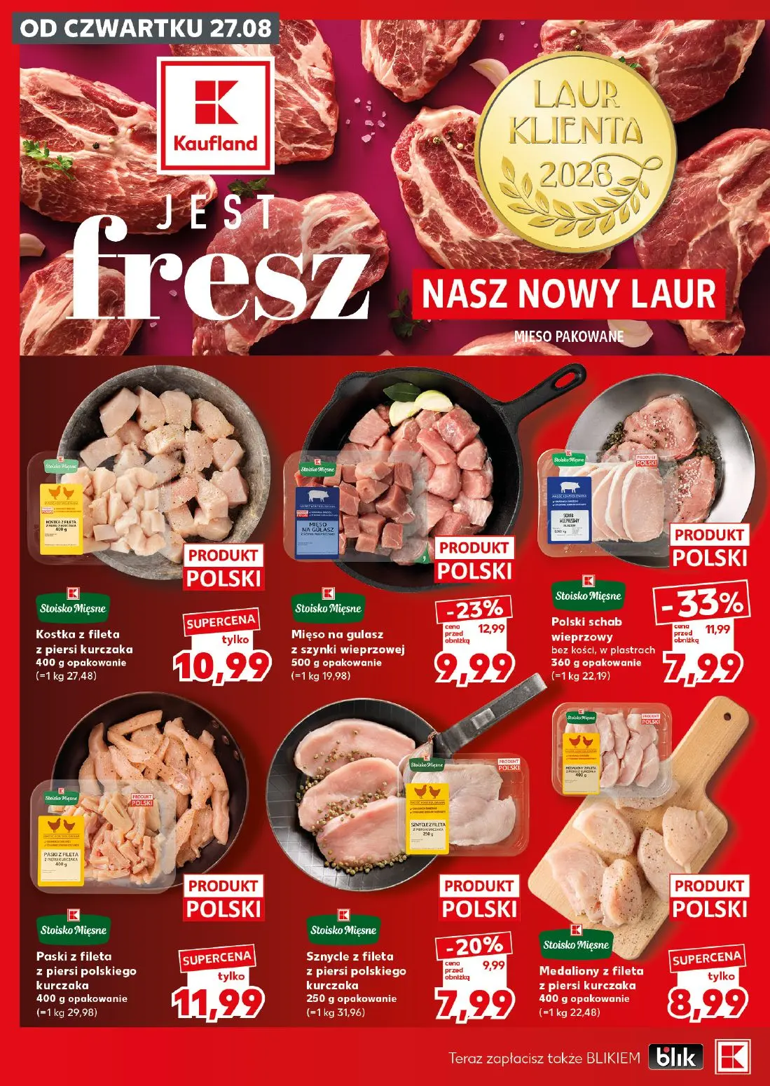 Kaufland gazetka, strona 18 z 26 — Polski schab wieprzowy bez kości, w plastrach, Mięso na gulasz z szynki wieprzowej, Sznyc…