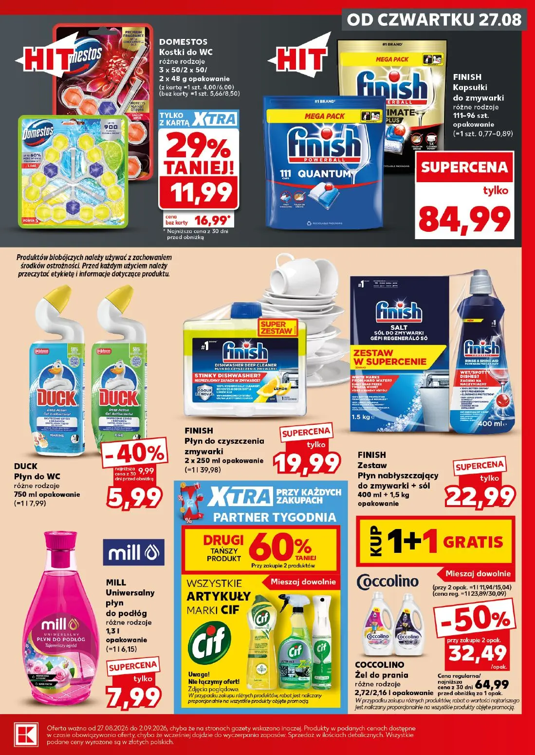 Kaufland gazetka, strona 25 z 26 — COCCOLINO Żel do prania różne rodzaje, DOMESTOS Kostki do WC różne rodzaje, DUCK Płyn do …