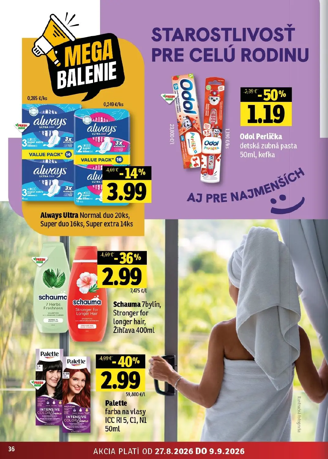 Fresh - západ leták, strana 36 z 46 — Palette farba na vlasy ICC RI 5, C1, NI 50ml, Schauma 7bylín, Stronger for Longer hair…