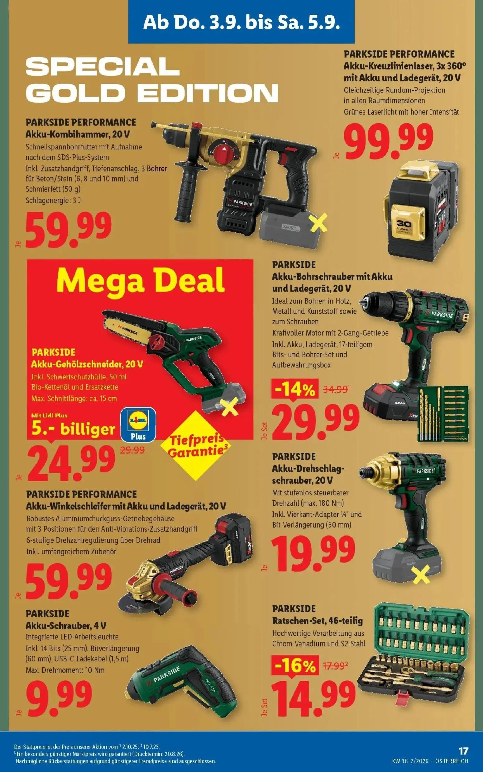 Lidl Prospekt, Seite 21 von 55 — PARKSIDE Akku-Bohrschrauber mit Akku und Ladegerät, 20 V, PARKSIDE PERFORMANCE Akku-Kombiha…
