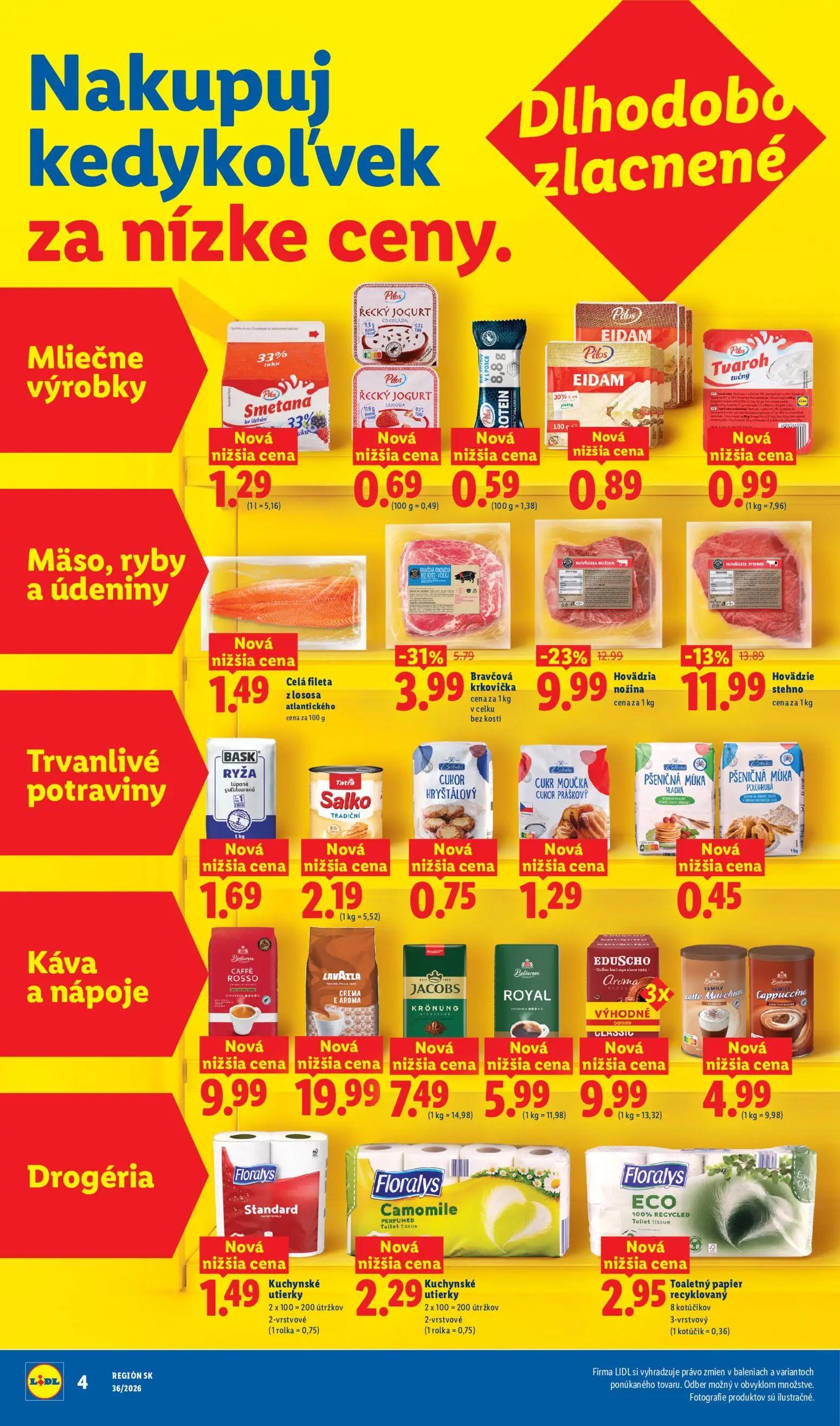Lidl leták, strana 2 z 97 — Hovädzia nožina, Hovädzie stehno, Bravčová krkovička v celku bez kosti