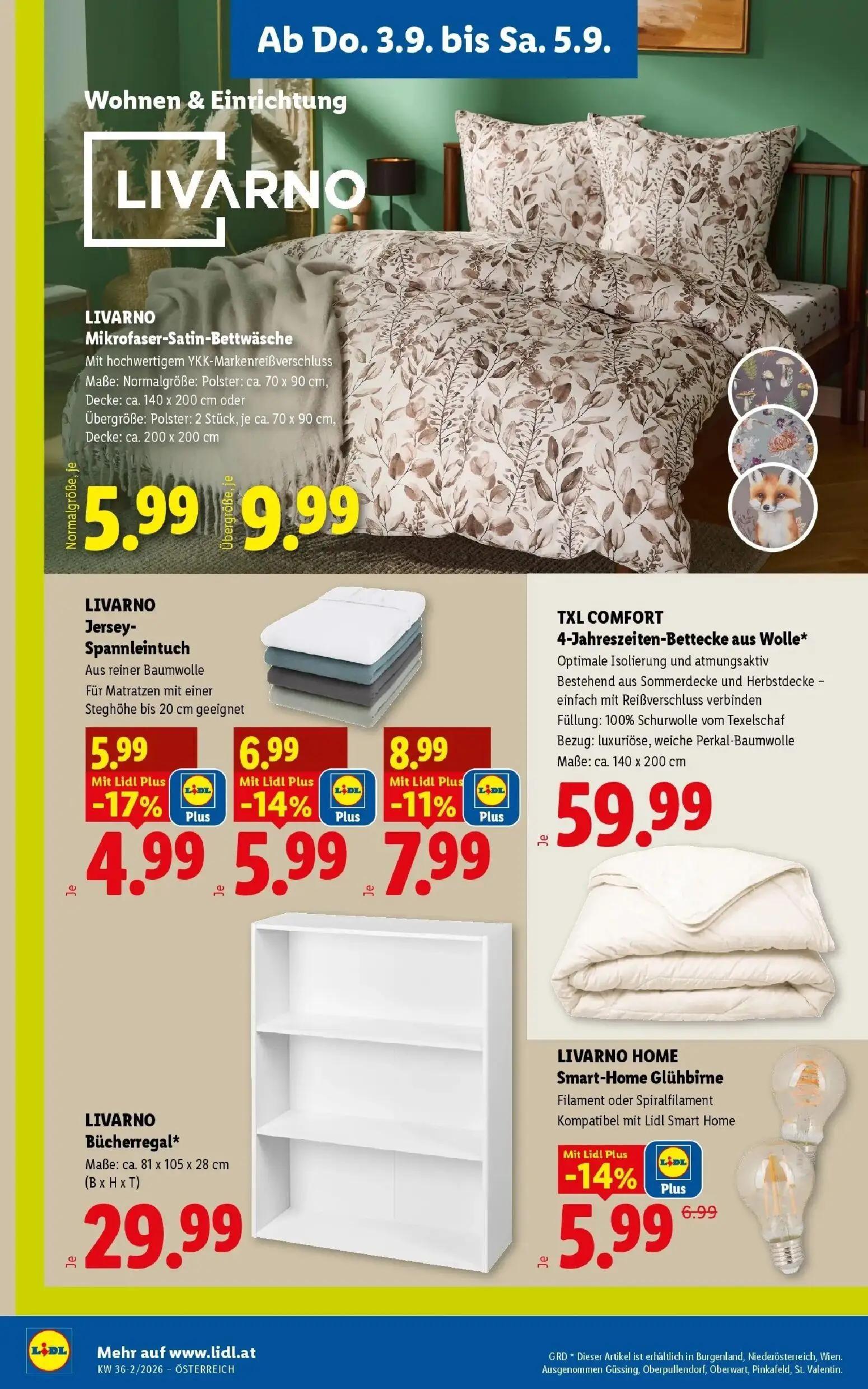 Lidl Prospekt, Seite 24 von 55 — LIVARNO HOME Smart-Home Glühbirne, LIVARNO Bücherregal