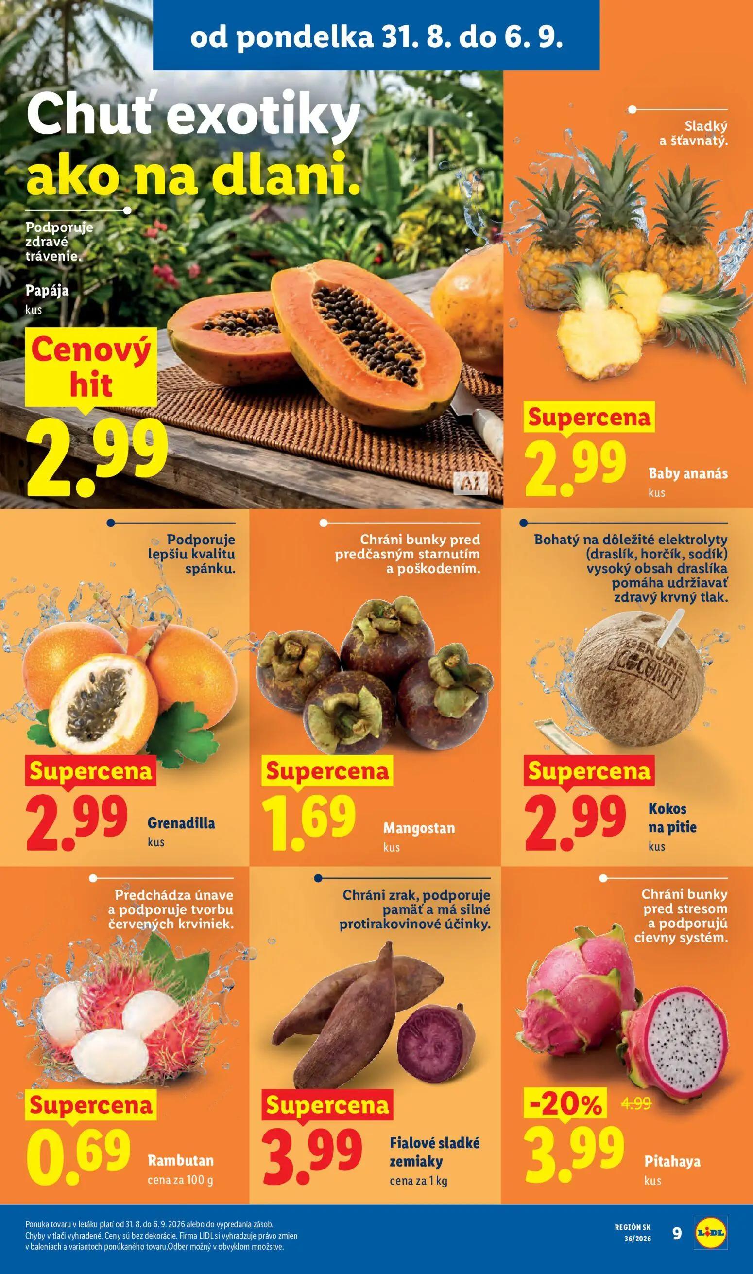 Lidl leták, strana 10 z 97 — Pitahaya, Papája, Baby ananás