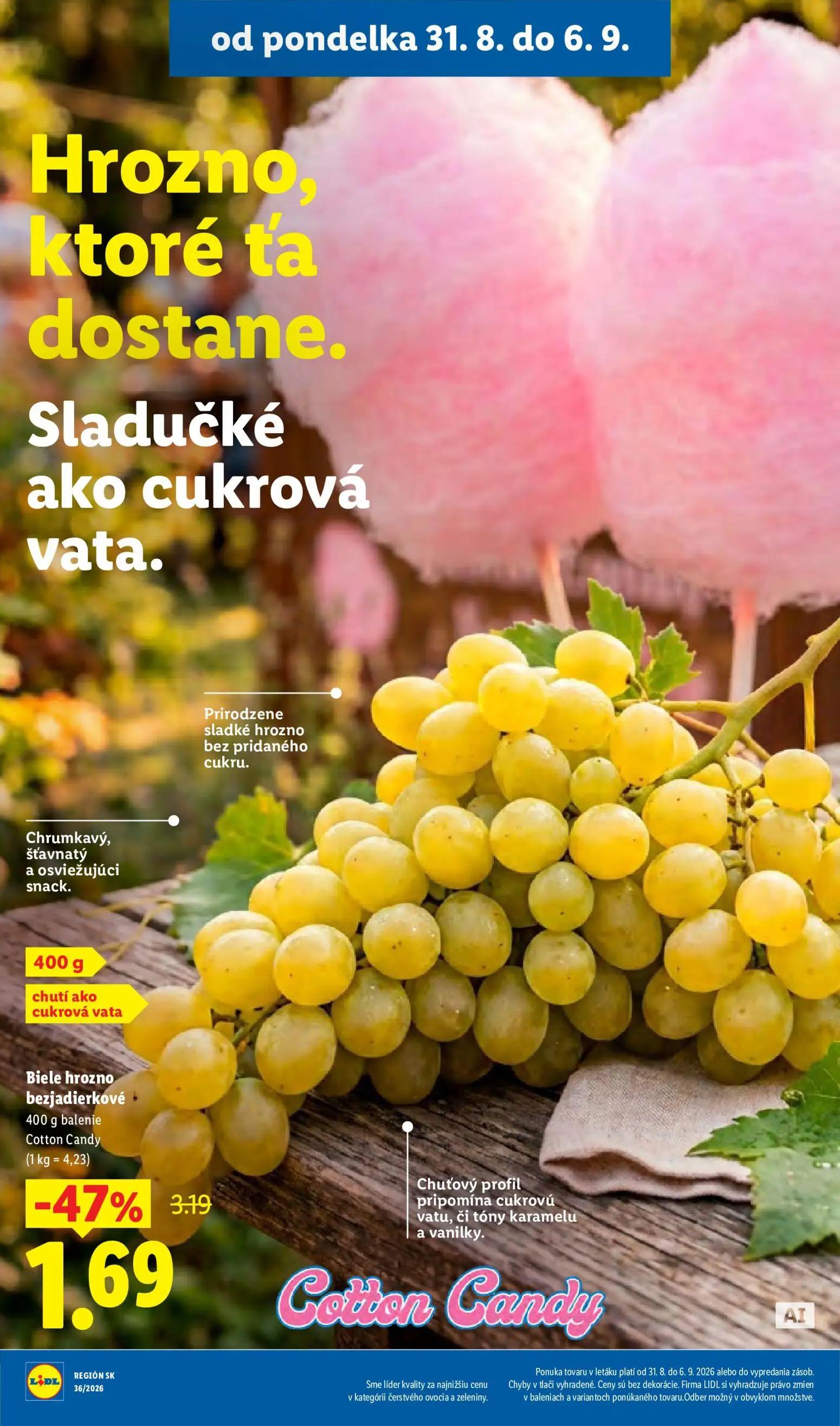 Lidl leták, strana 11 z 97 — Biele hrozno bezjadierkové Cotton Candy