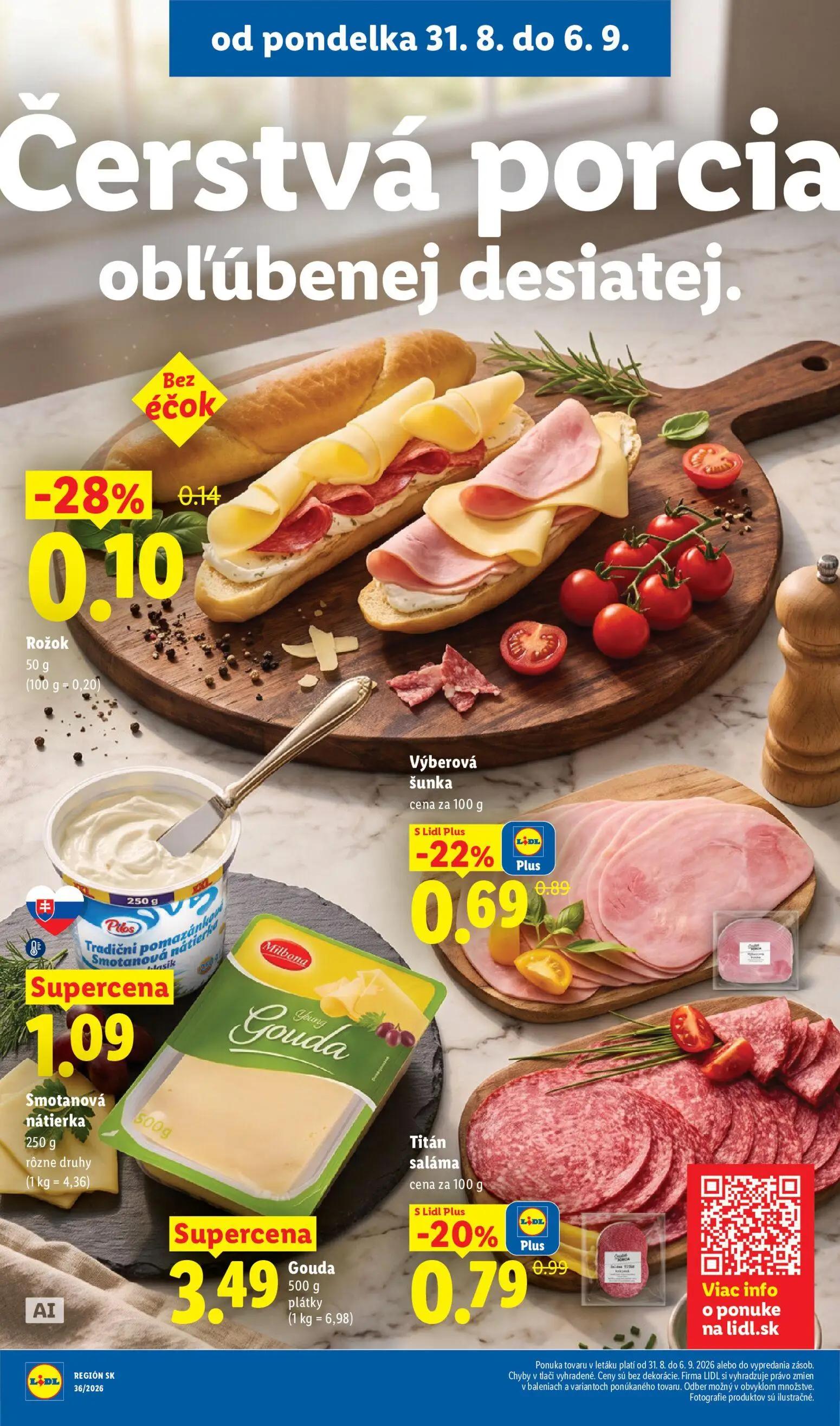 Lidl leták, strana 16 z 97 — Výberová šunka, Titán saláma, Rožok