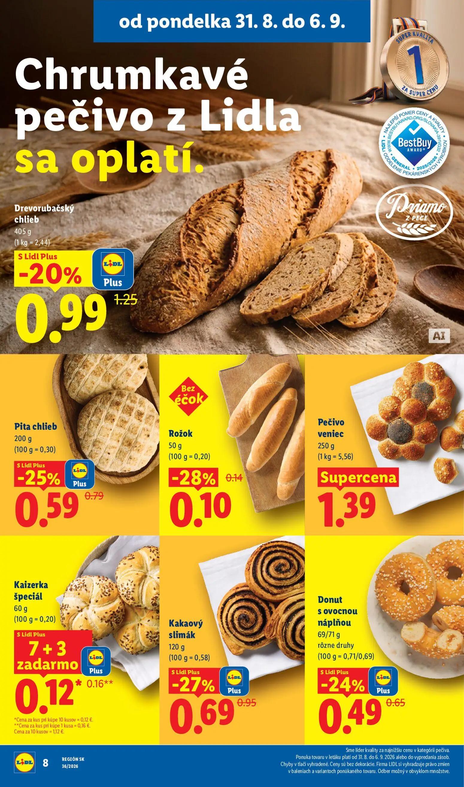 Lidl leták, strana 20 z 97 — Drevorubačský chlieb, Kakaový slimák, Pita chlieb