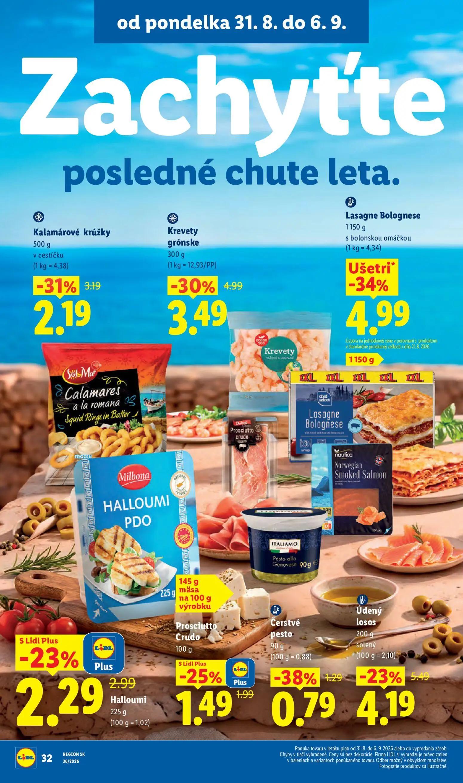 Lidl leták, strana 46 z 97 — Údený losos, Halloumi PDO