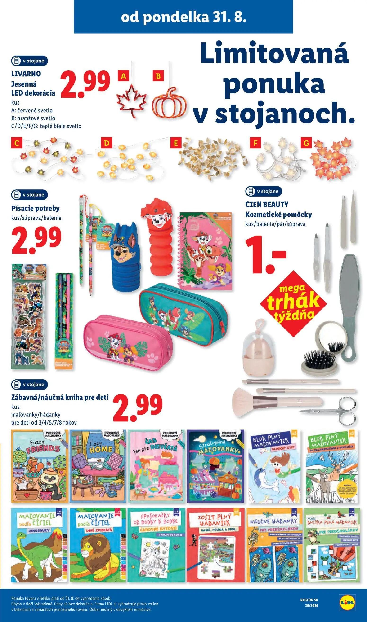 Lidl leták, strana 57 z 97 — Jesenná LED dekorácia, Kozmetické pomôcky, Zábavná/náučná kniha pre deti