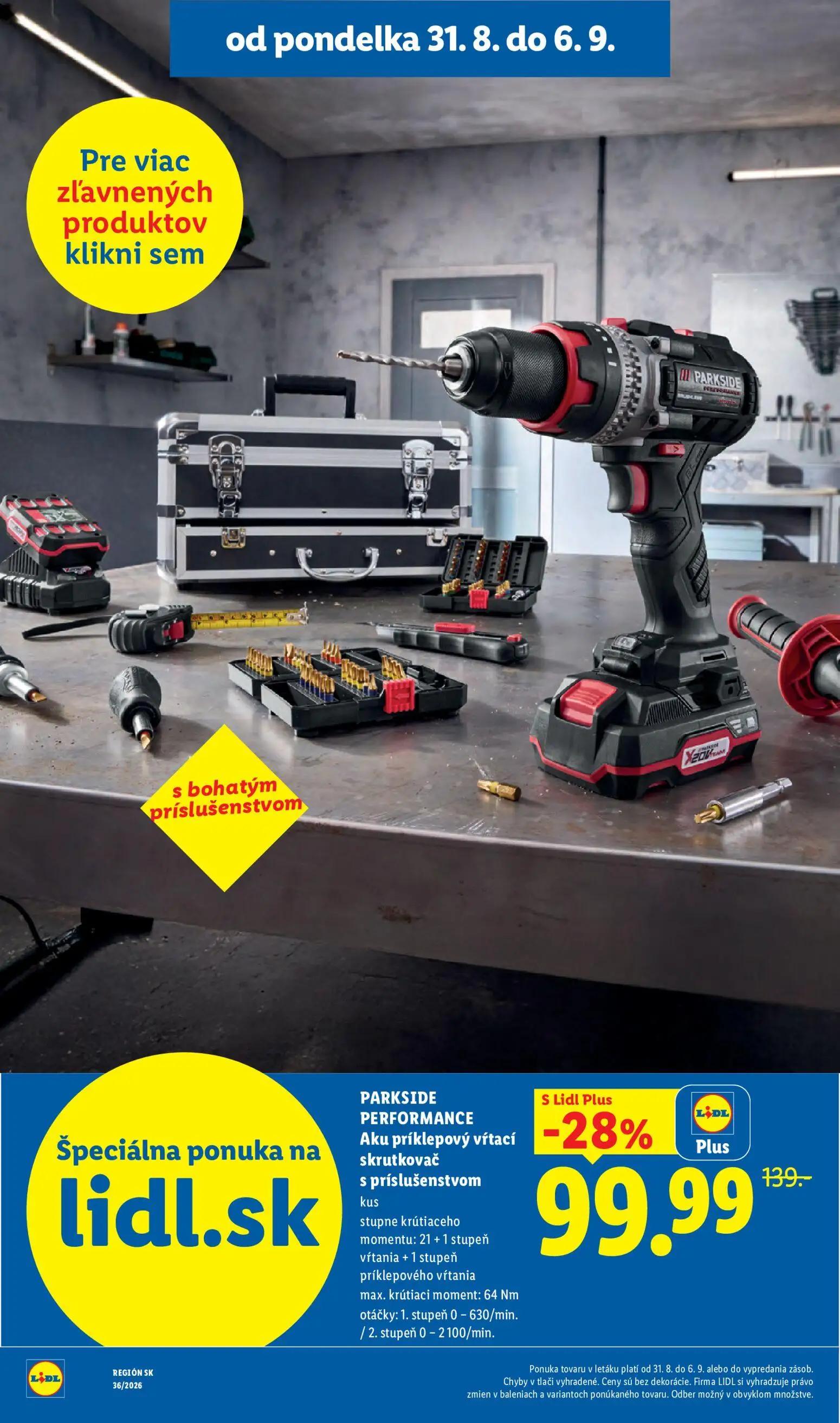 Lidl leták, strana 58 z 97 — PARKSIDE PERFORMANCE Aku príklepový vítací skrutkovač s príslušenstvom