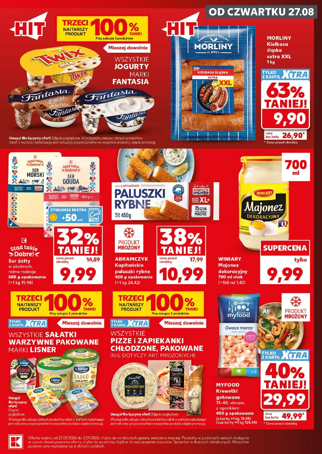 Kaufland gazetka, strona 11 z 30 — MYFOOD Krewetki gotowane 31-40, obrane, z ogonkiem, MORLINY Kiełbasa śląska extra XXL, Se…