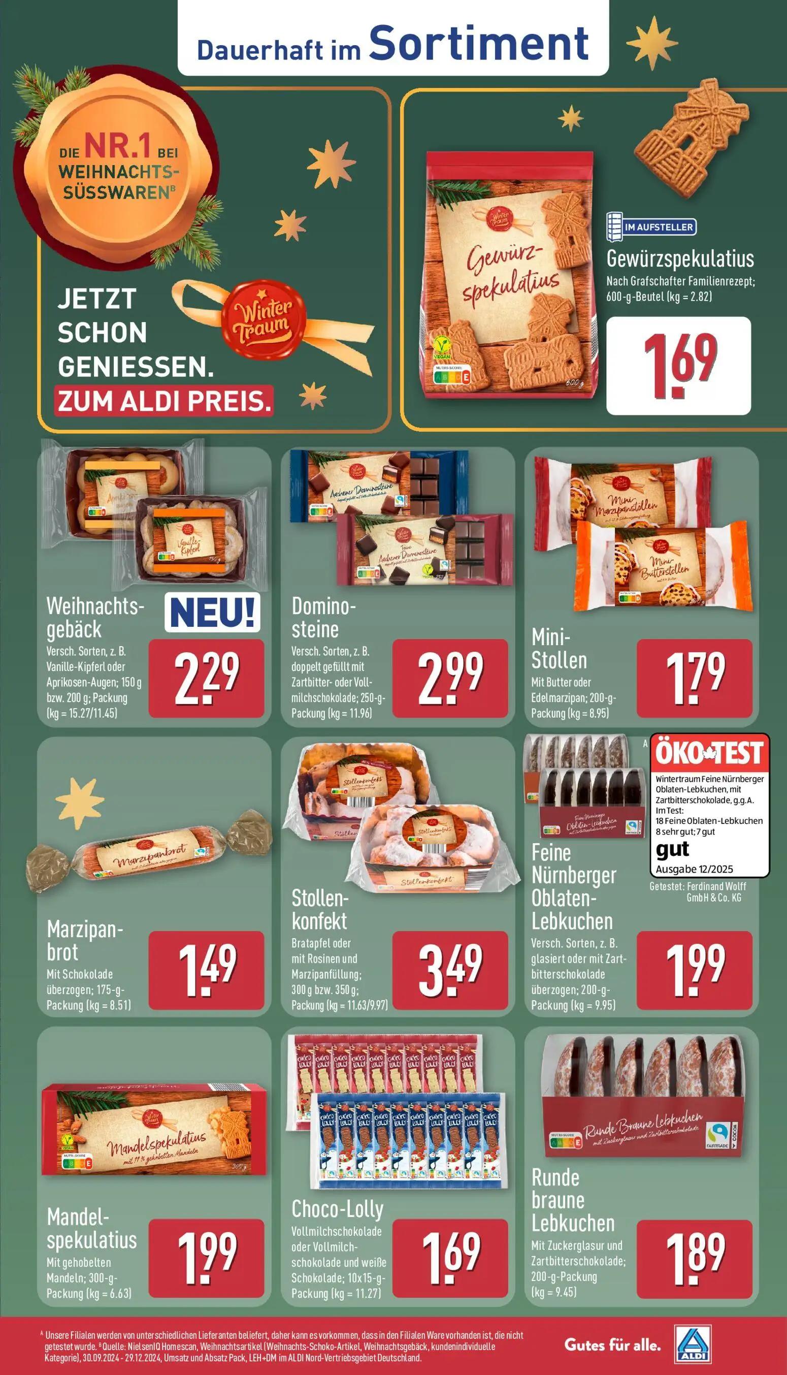 Aldi Nord Prospekt, Seite 9 von 40 — Gewürzspekulatius Nach Grafschafter Familienrezept, Weihnachtsgebäck Versch. Sorten, z.…