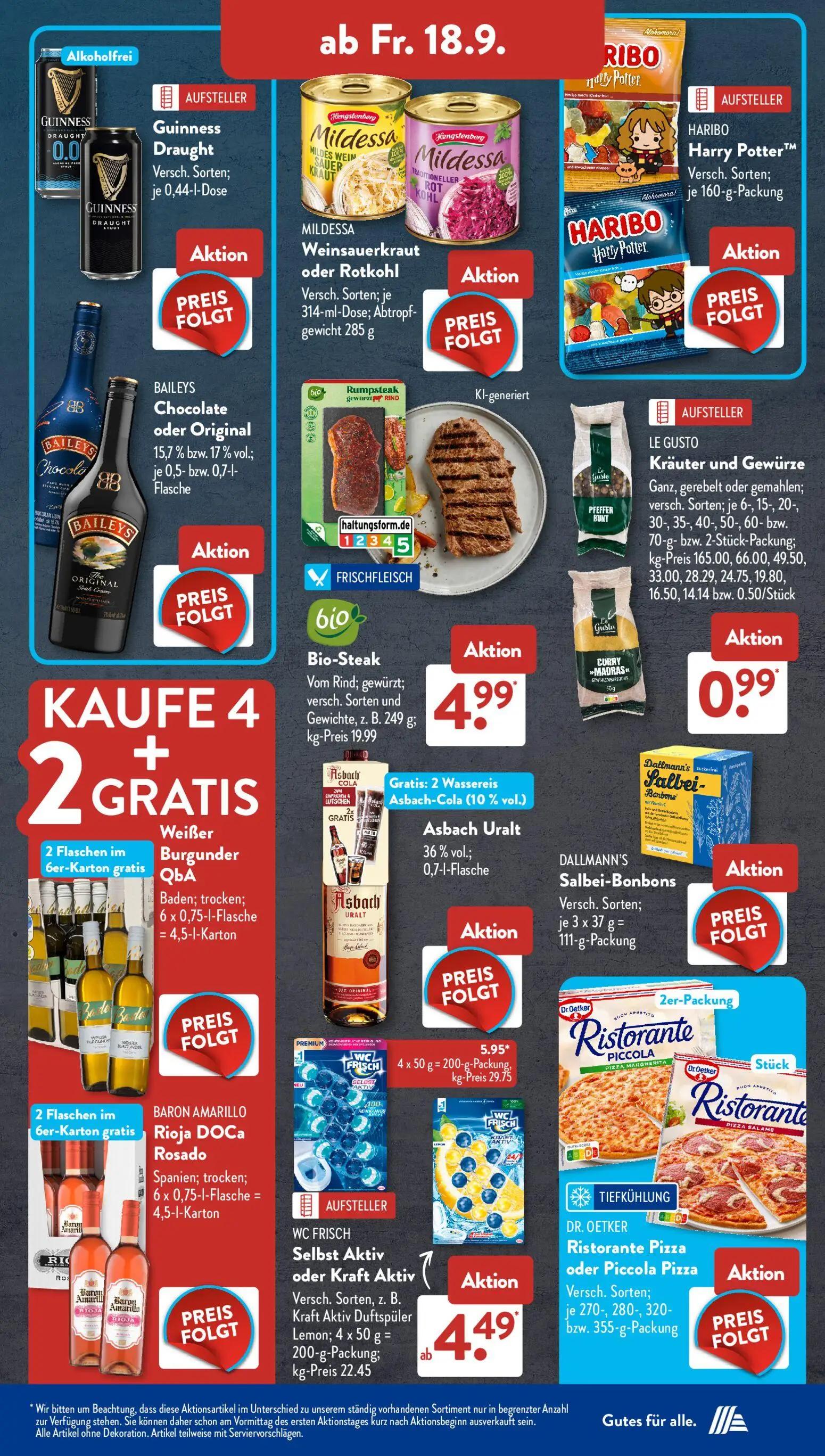 Aldi Süd Prospekt, Seite 15 von 23 — WC Frisch Selbst Aktiv oder Kraft Aktiv, Bio-Steak Vom Rind, Le Gusto Kräuter und Gewür…