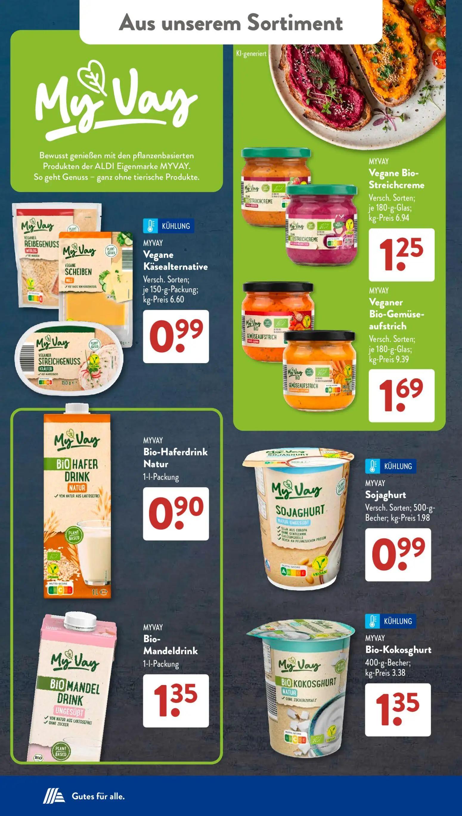Aldi Süd Prospekt, Seite 17 von 23 — Vegane Bio- Streichcreme, Vegane Käsealternative, Veganer Bio-Gemüse-aufstrich