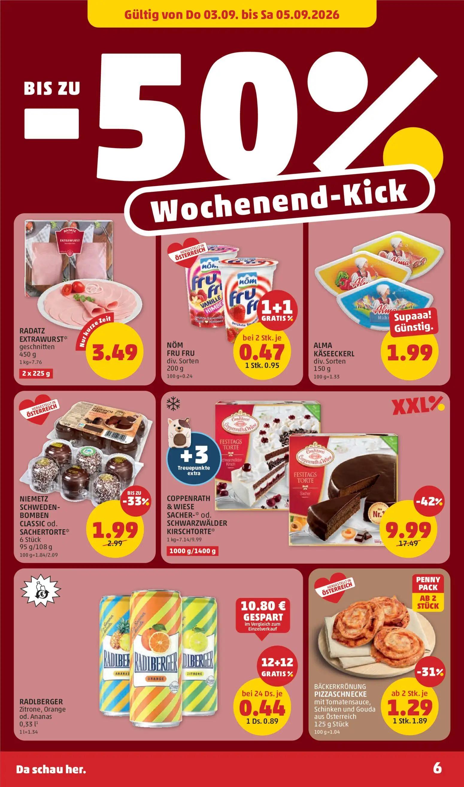 PENNY Prospekt, Seite 6 von 32 — COPPENRATH & WIESE SACHER-* od. SCHWARZWÄLDER KIRSCHTORTE*, NIEMETZ SCHWEDEN-BOMBEN CLASSIC…