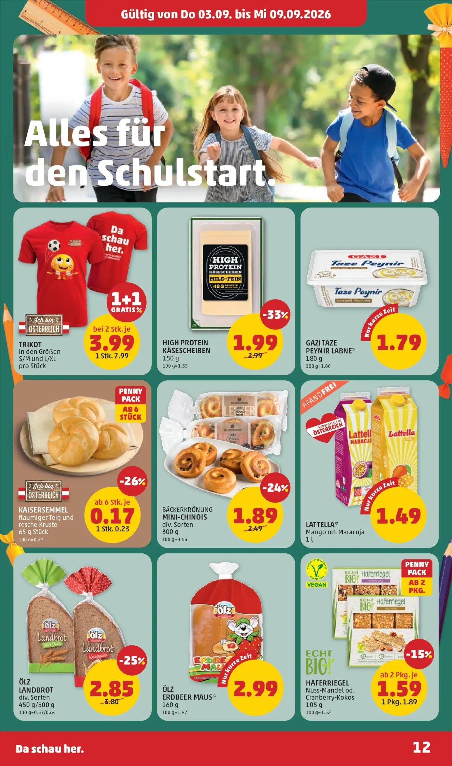 PENNY Prospekt, Seite 12 von 32 — BÄCKERKRÖNUNG MINI-CHINOIS, KAISERSEMMEL, LATTELLA*
