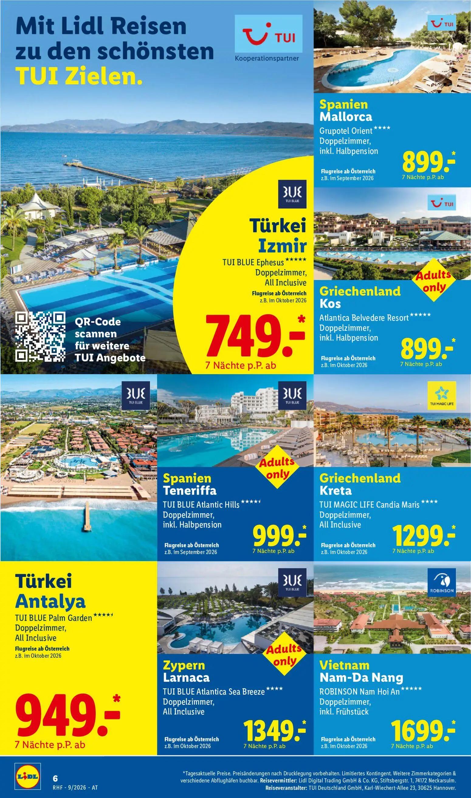 Lidl Prospekt, Seite 6 von 20 — Spanien Mallorca Grupotel Orient****, Türkei Izmir TUI BLUE Ephesus*****, Griechenland Kos A…