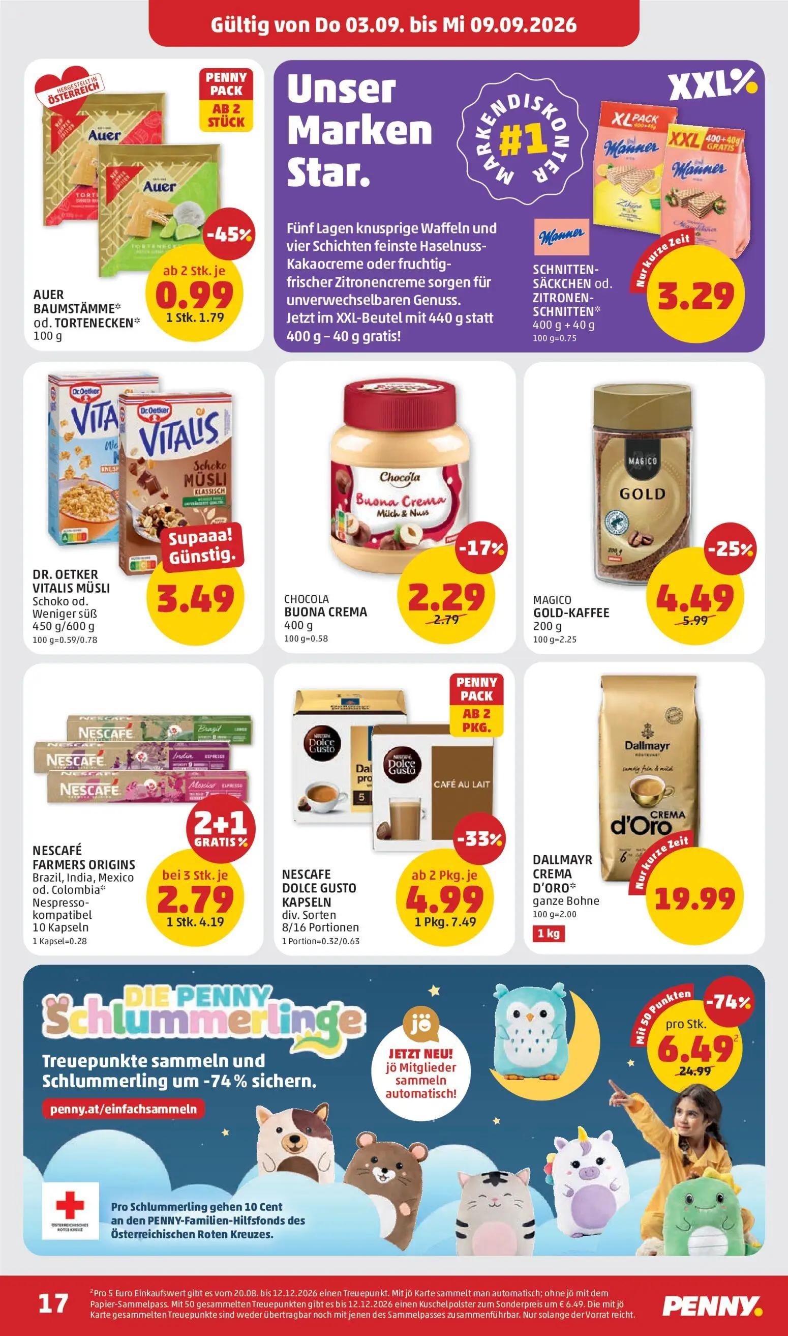 PENNY Prospekt, Seite 17 von 32 — NESCAFE DOLCE GUSTO KAPSELN div. Sorten, MAGICO GOLD-KAFFEE, NESCAFÉ FARMERS ORIGINS Brazi…