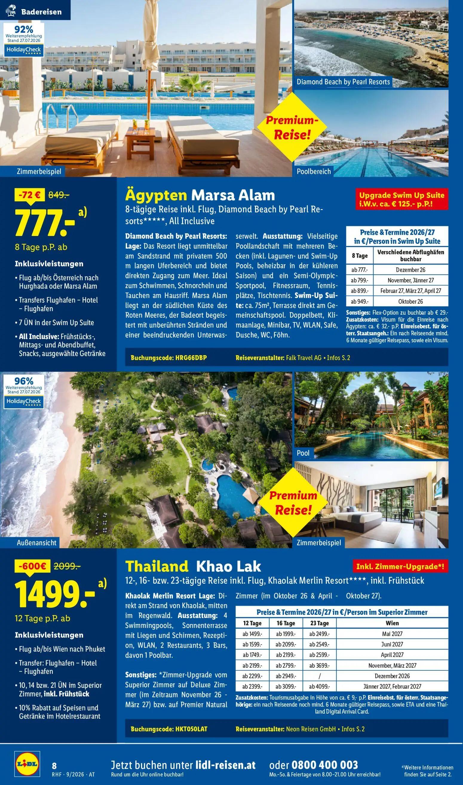 Lidl Prospekt, Seite 8 von 20 — Thailand Khao Lak, Ägypten Marsa Alam