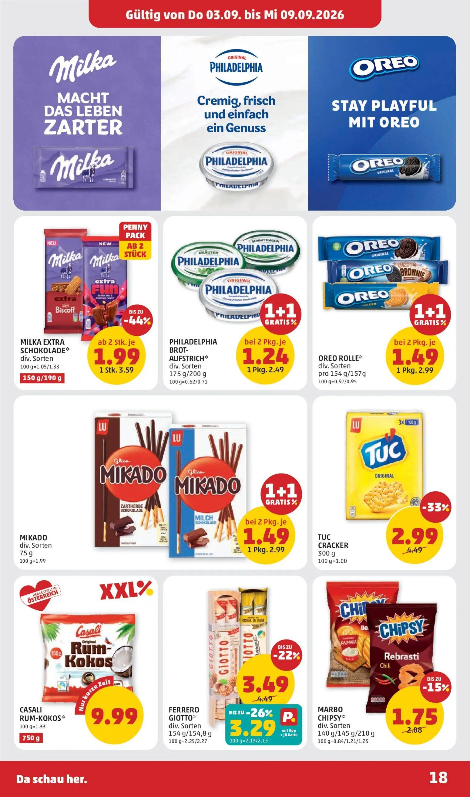 PENNY Prospekt, Seite 18 von 32 — MILKA EXTRA SCHOKOLADE*, OREO ROLLE*, MIKADO