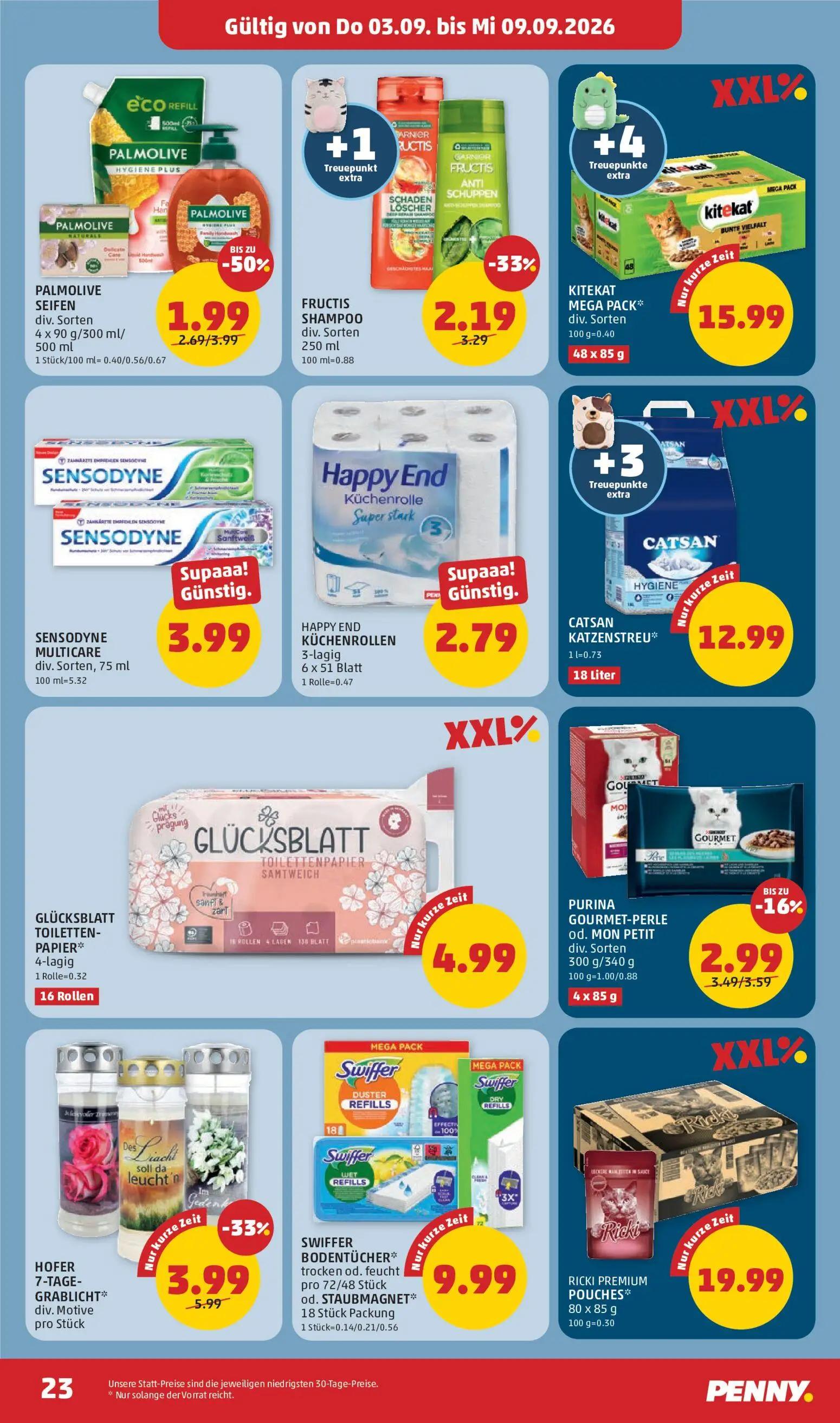 PENNY Prospekt, Seite 23 von 32 — HAPPY END KÜCHENROLLEN, GLÜCKSBLATT TOILETTEN-PAPIER*