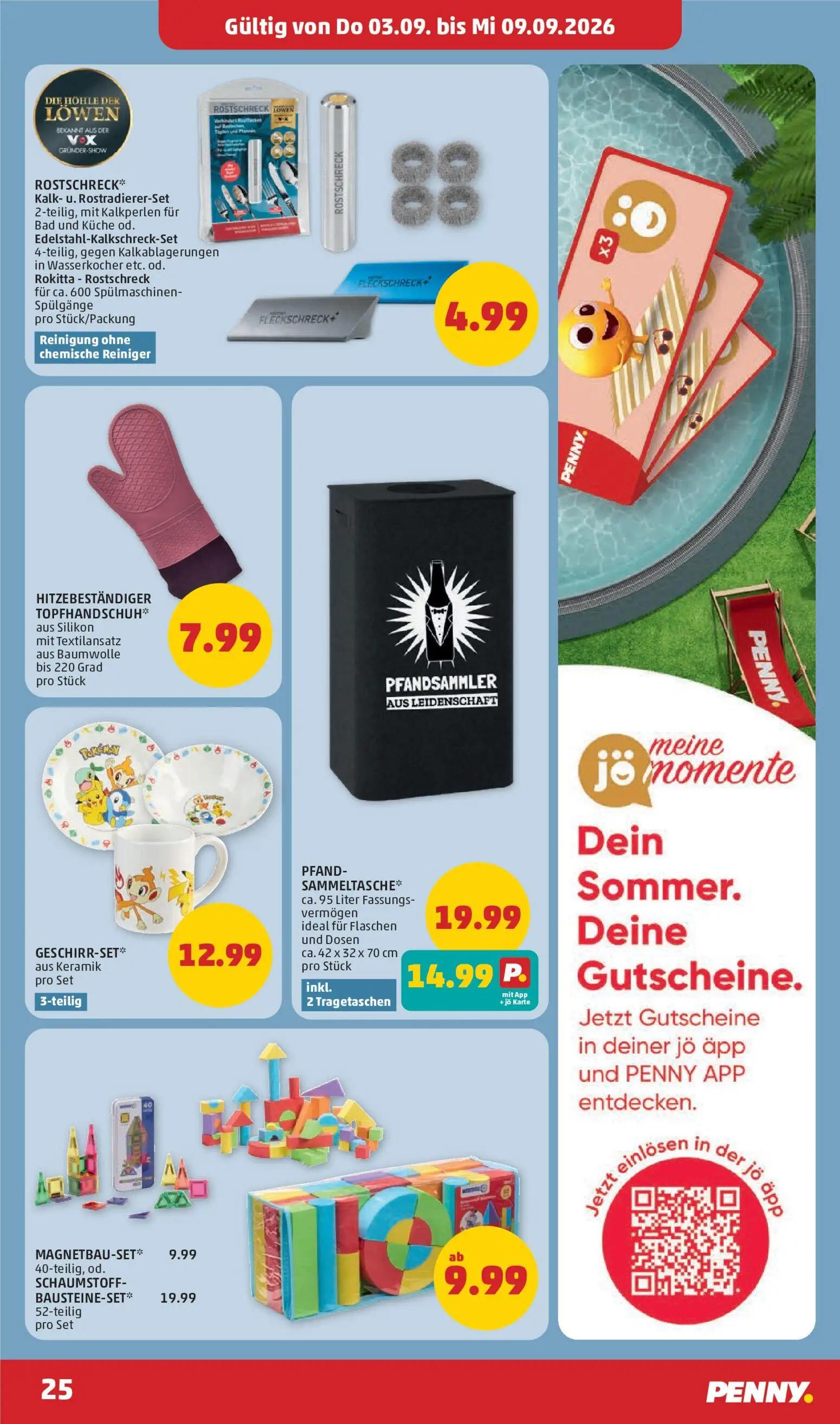 PENNY Prospekt, Seite 25 von 32 — HITZEBESTÄNDIGER TOPFHANDSCHUH*, GESCHIRR-SET*