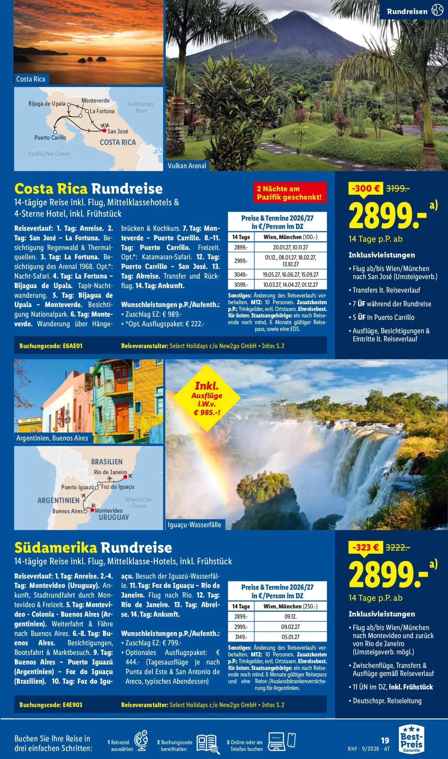 Lidl Prospekt, Seite 19 von 20 — Südamerika Rundreise, Costa Rica Rundreise