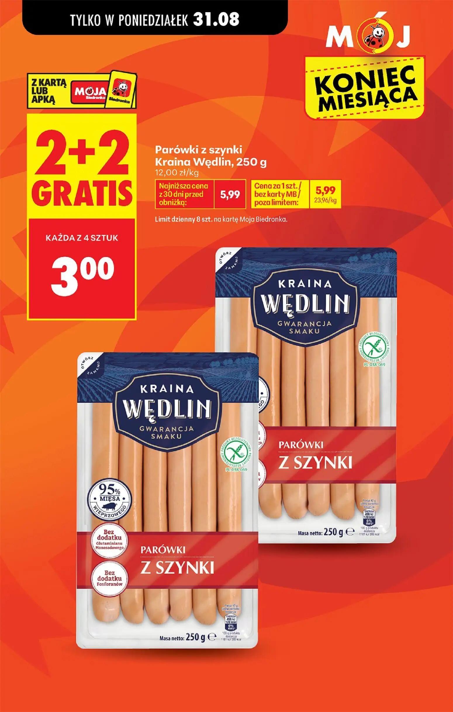 Biedronka gazetka, strona 9 z 113 — Parówki z szynki Kraina Wędlin, Parówki z szynki Kraina Wędlin